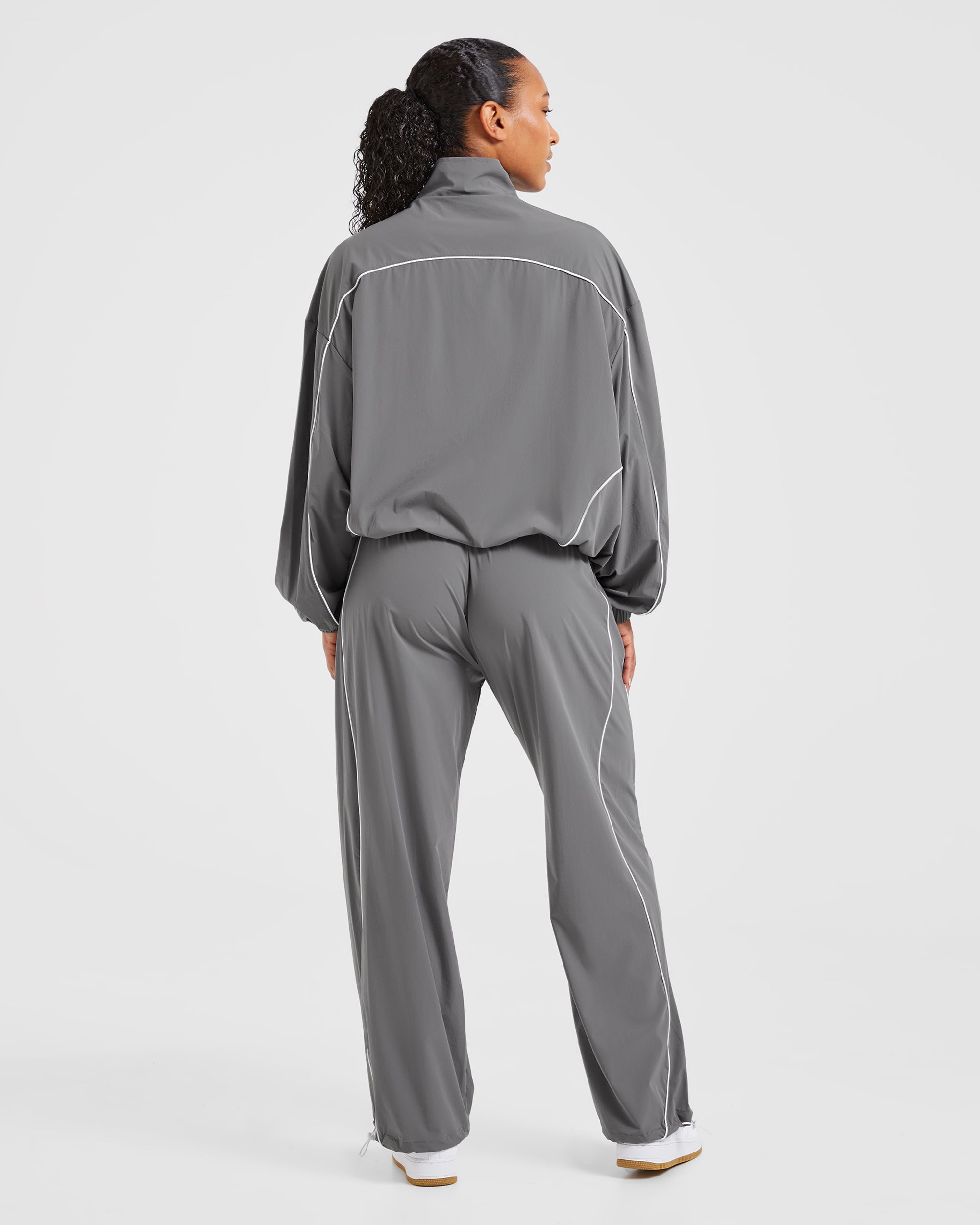 Justine Oversized Track Jacket - Grey