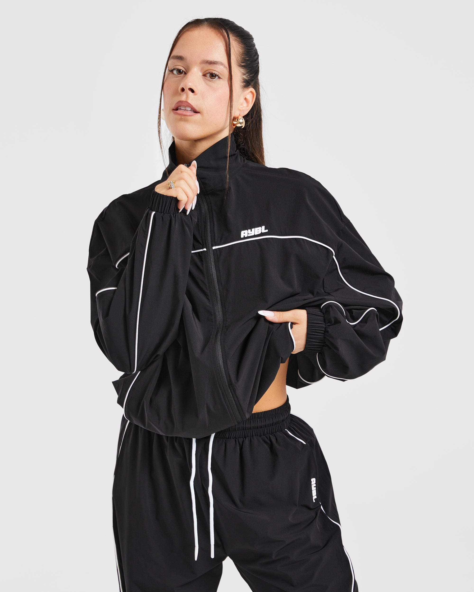 Justine Oversized Track Jacket - Black