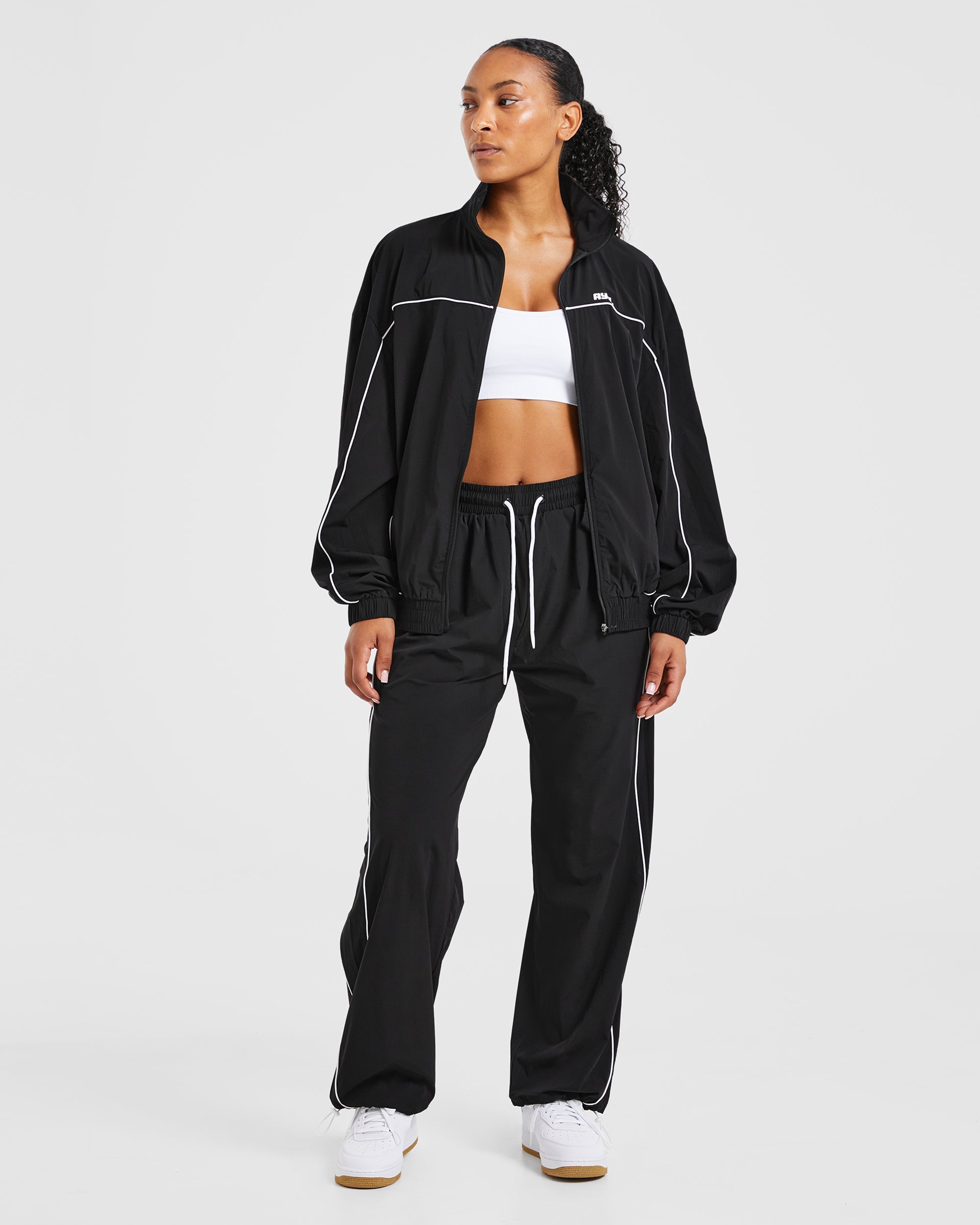 Justine Oversized Track Jacket - Black