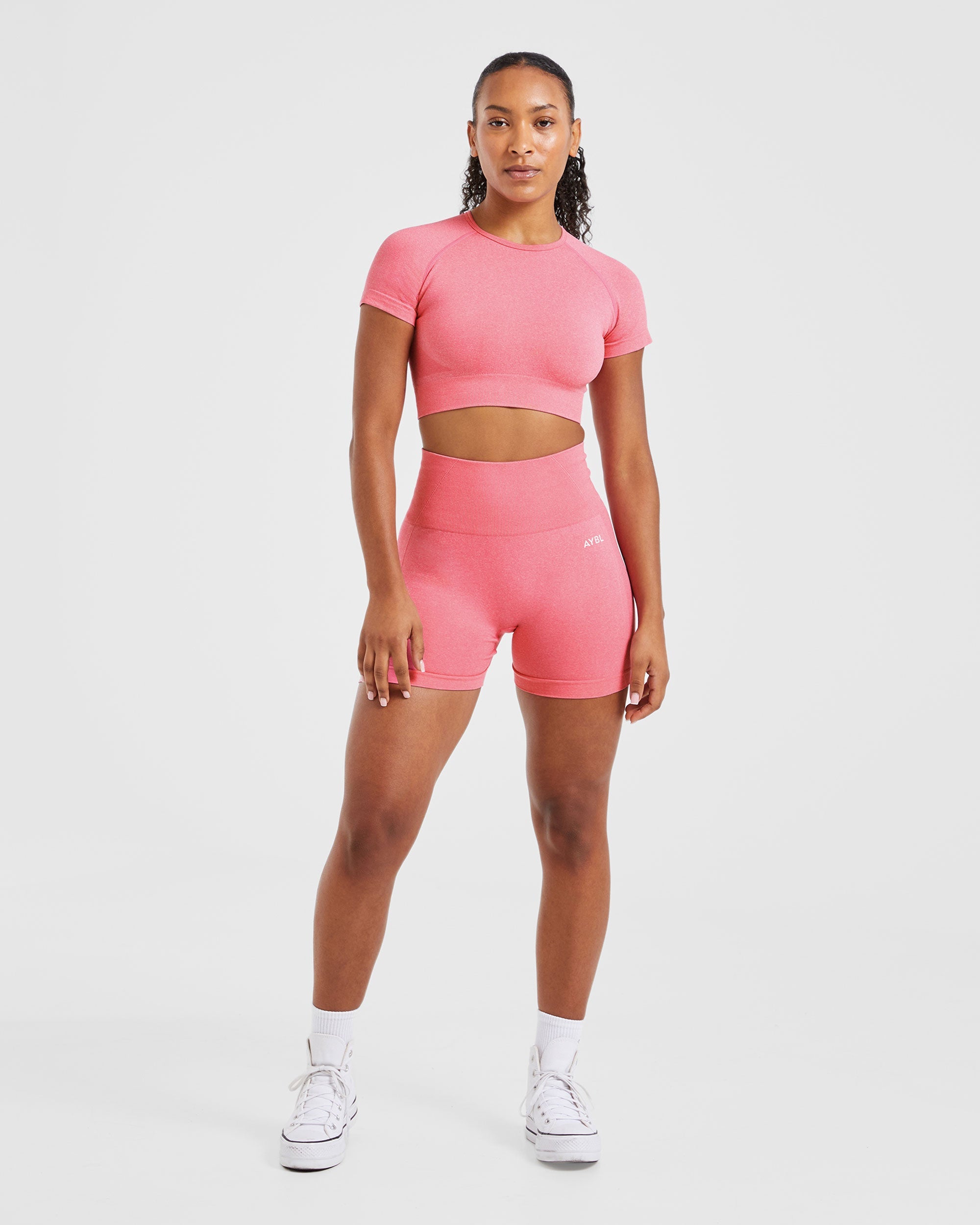 Empower Seamless Crop Top - Pink Marl