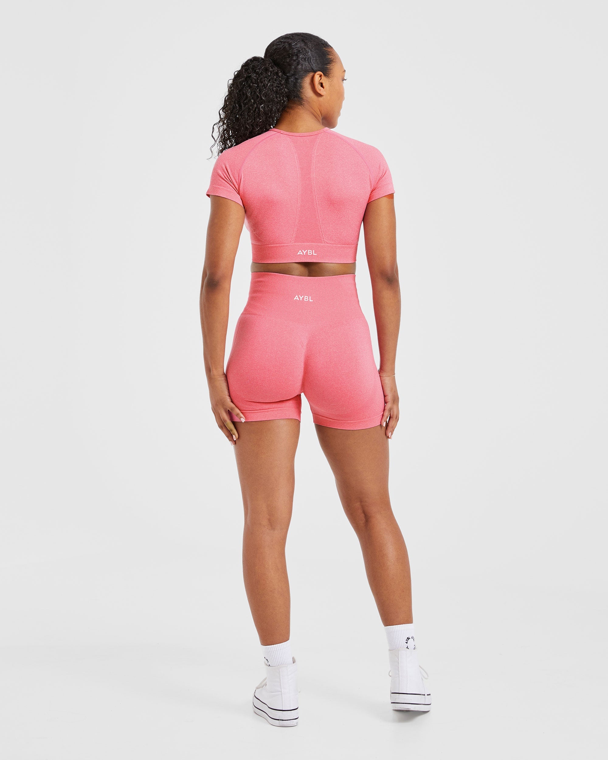 Empower Seamless Crop Top - Pink Marl