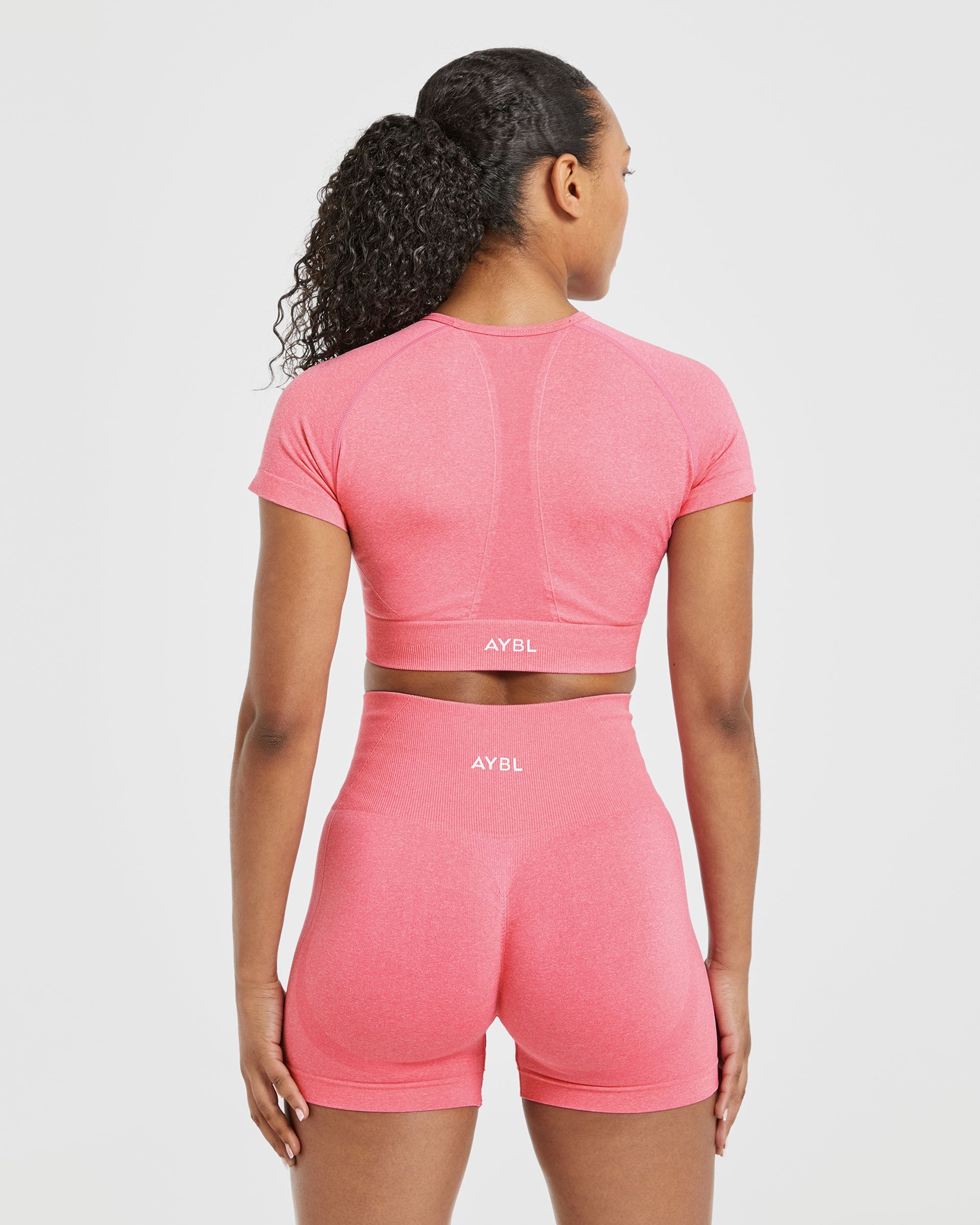 Empower Seamless Crop Top - Pink Marl