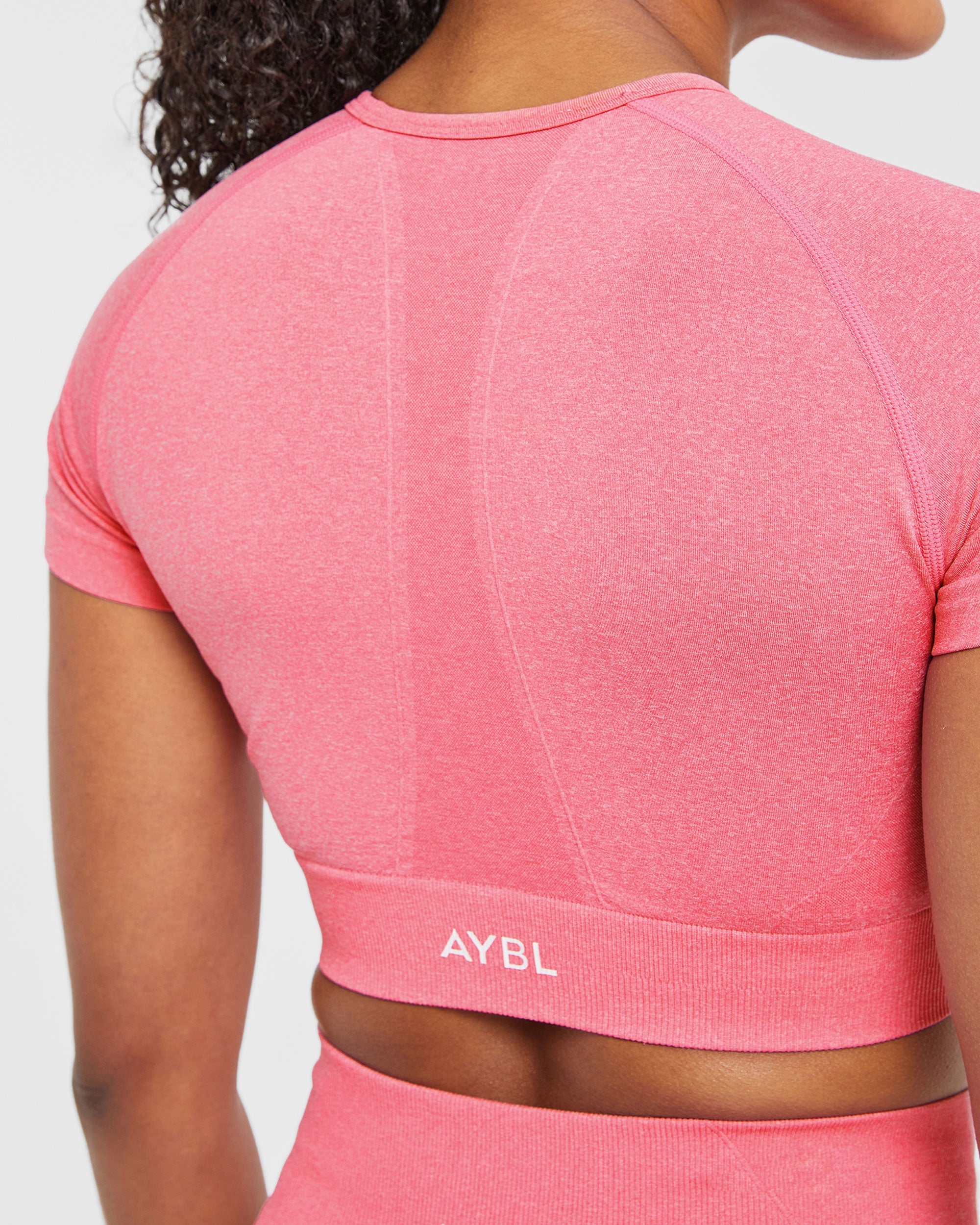 Empower Seamless Crop Top - Pink Marl