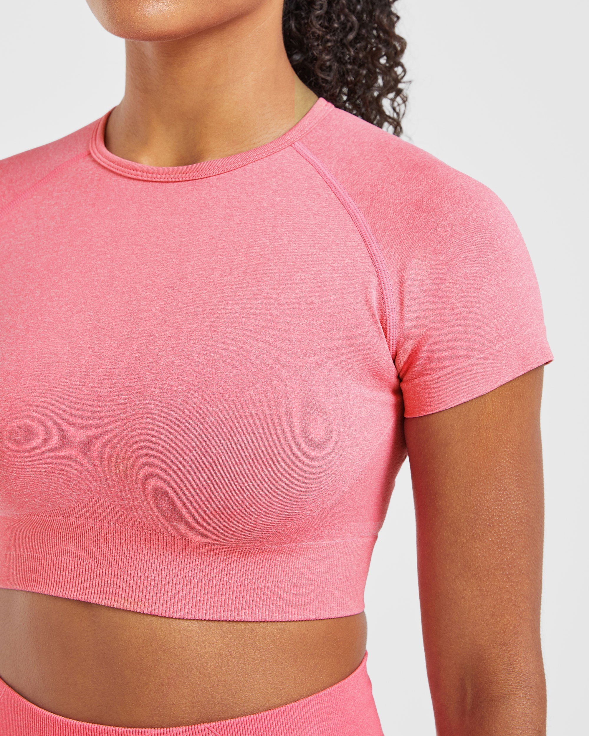 Empower Seamless Crop Top - Pink Marl