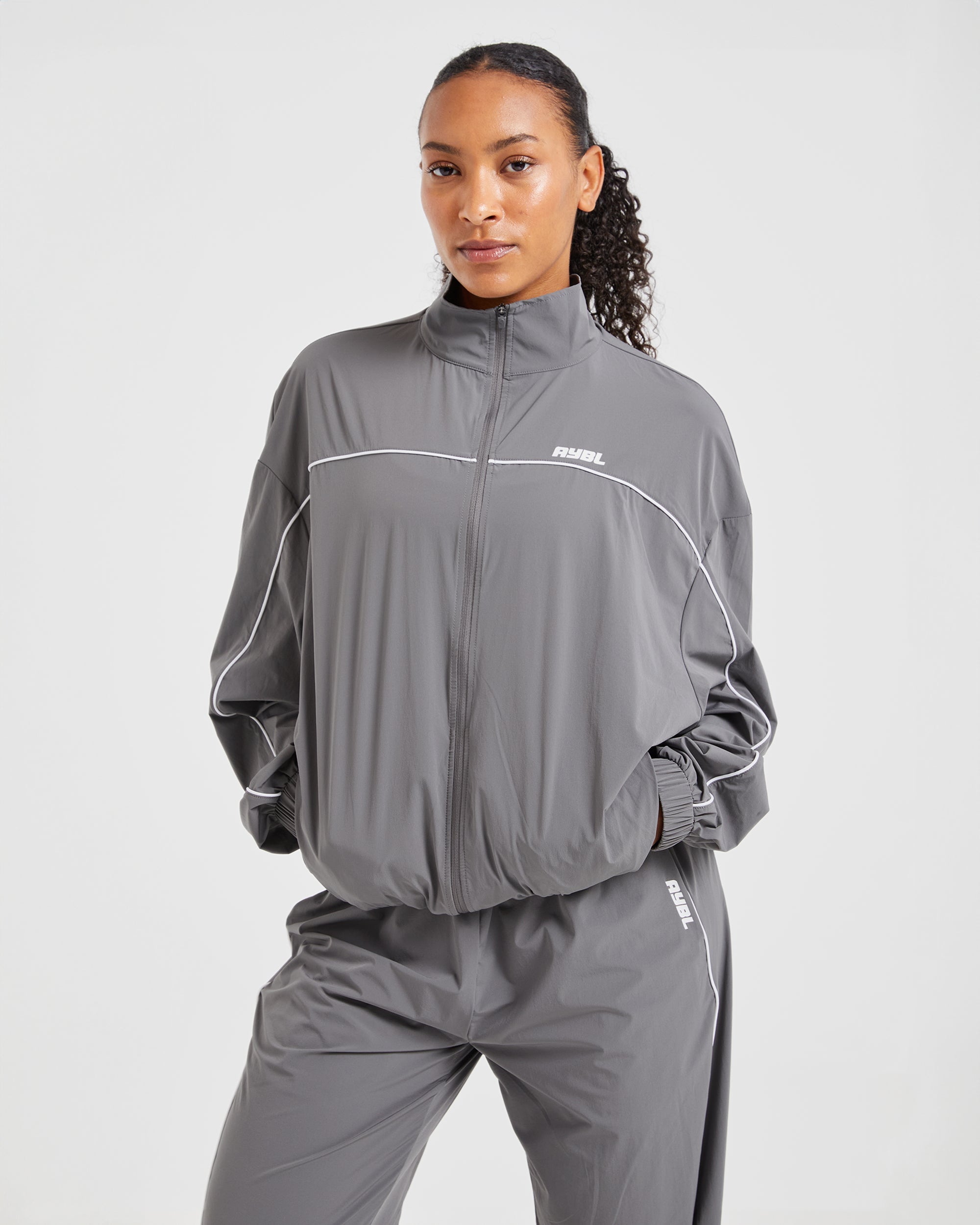 Justine Oversized Track Jacket - Grey