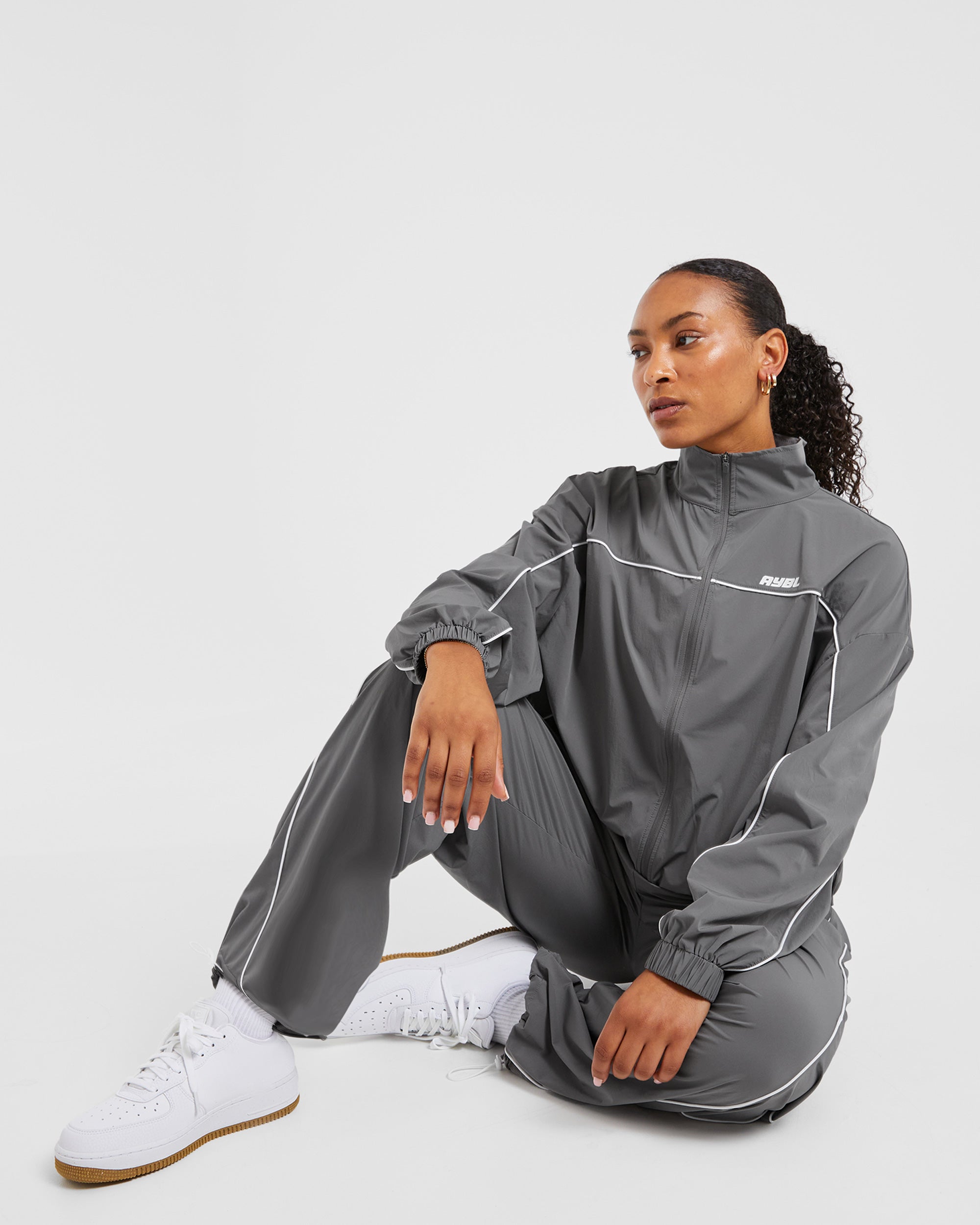 Justine Oversized Track Jacket - Grey