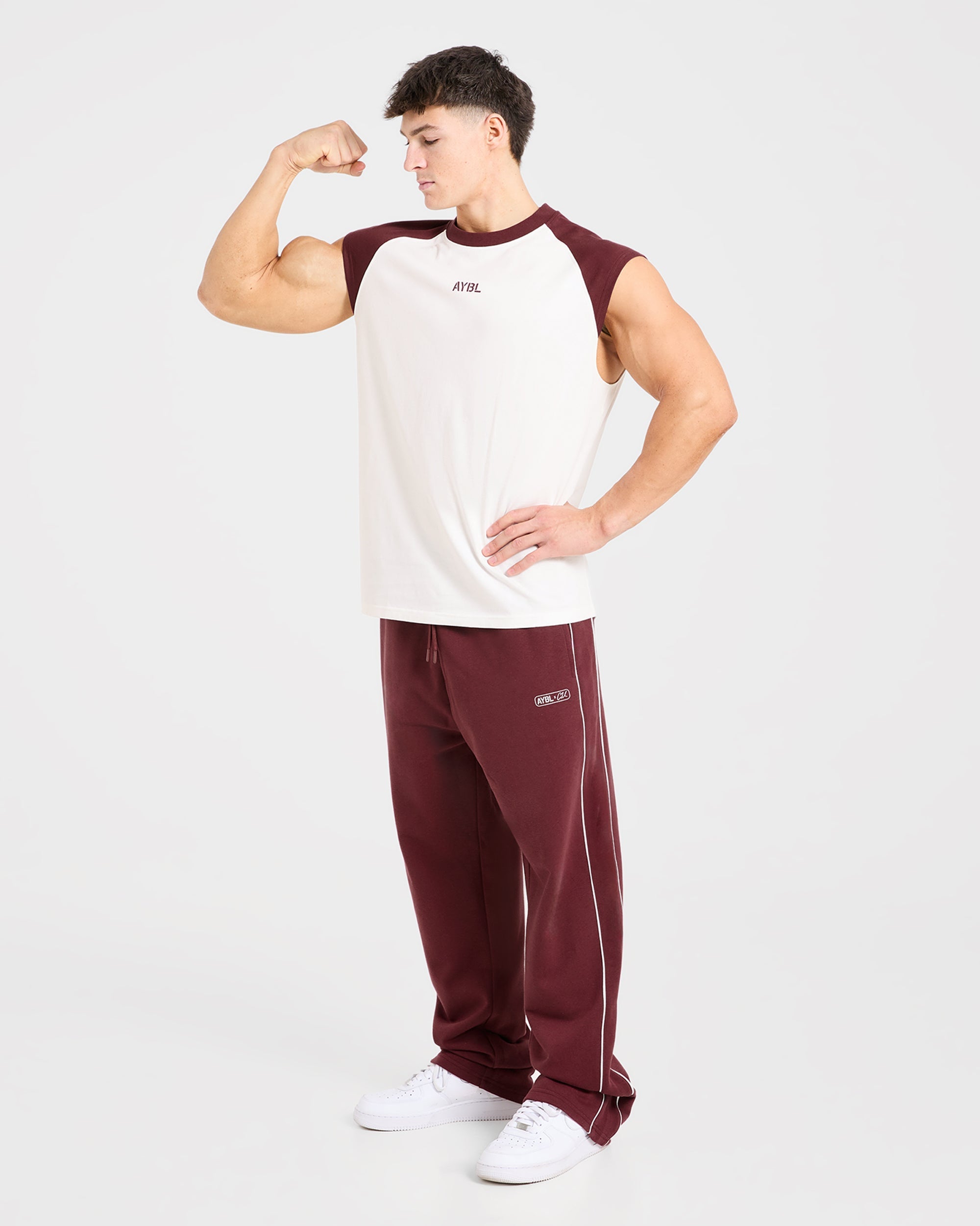 Cam Kissel x Oversized Straight Leg Joggers - Burgundy