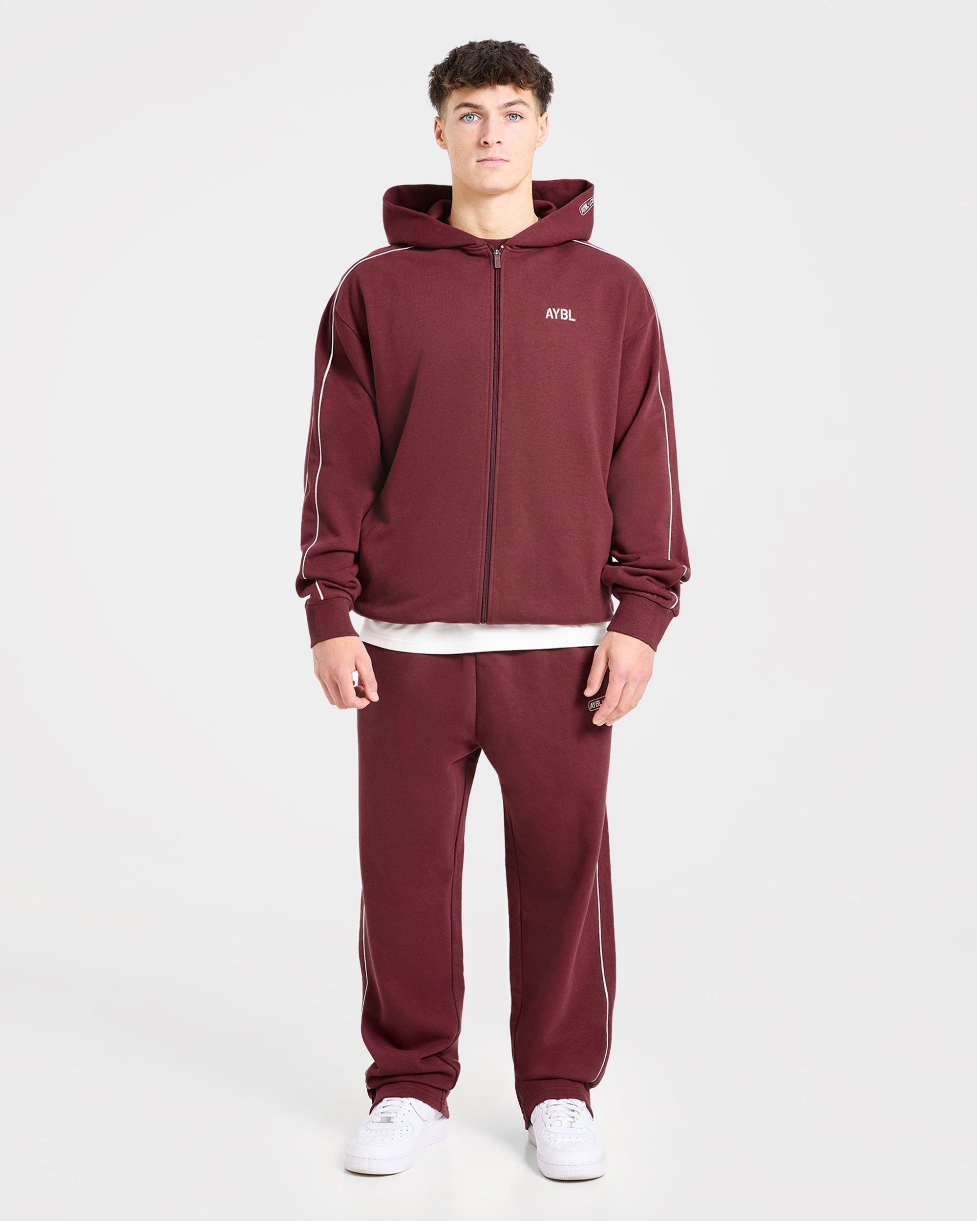 Cam Kissel x Oversized Full Zip Hoodie - Burgundy