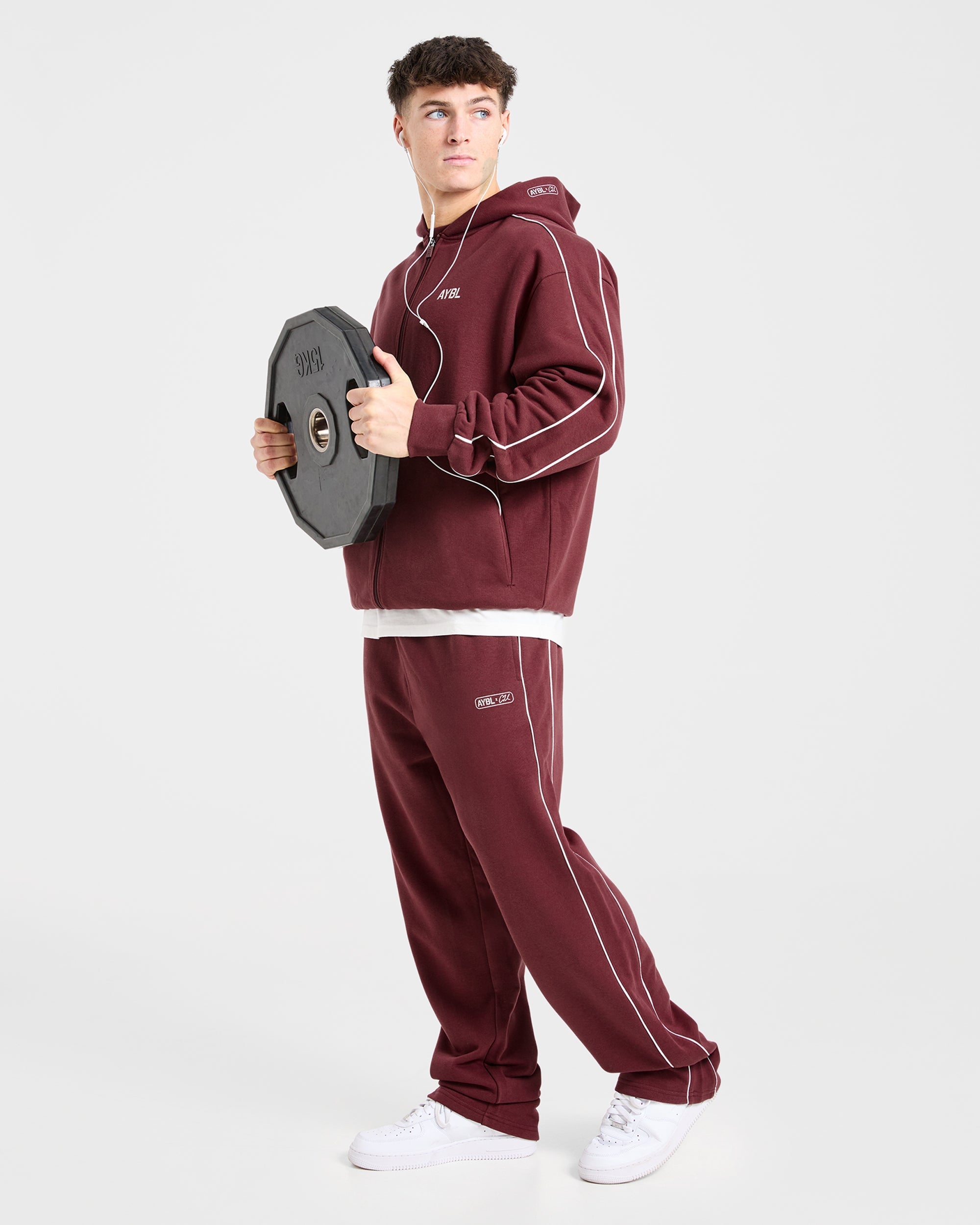Cam Kissel x Oversized Full Zip Hoodie - Burgundy
