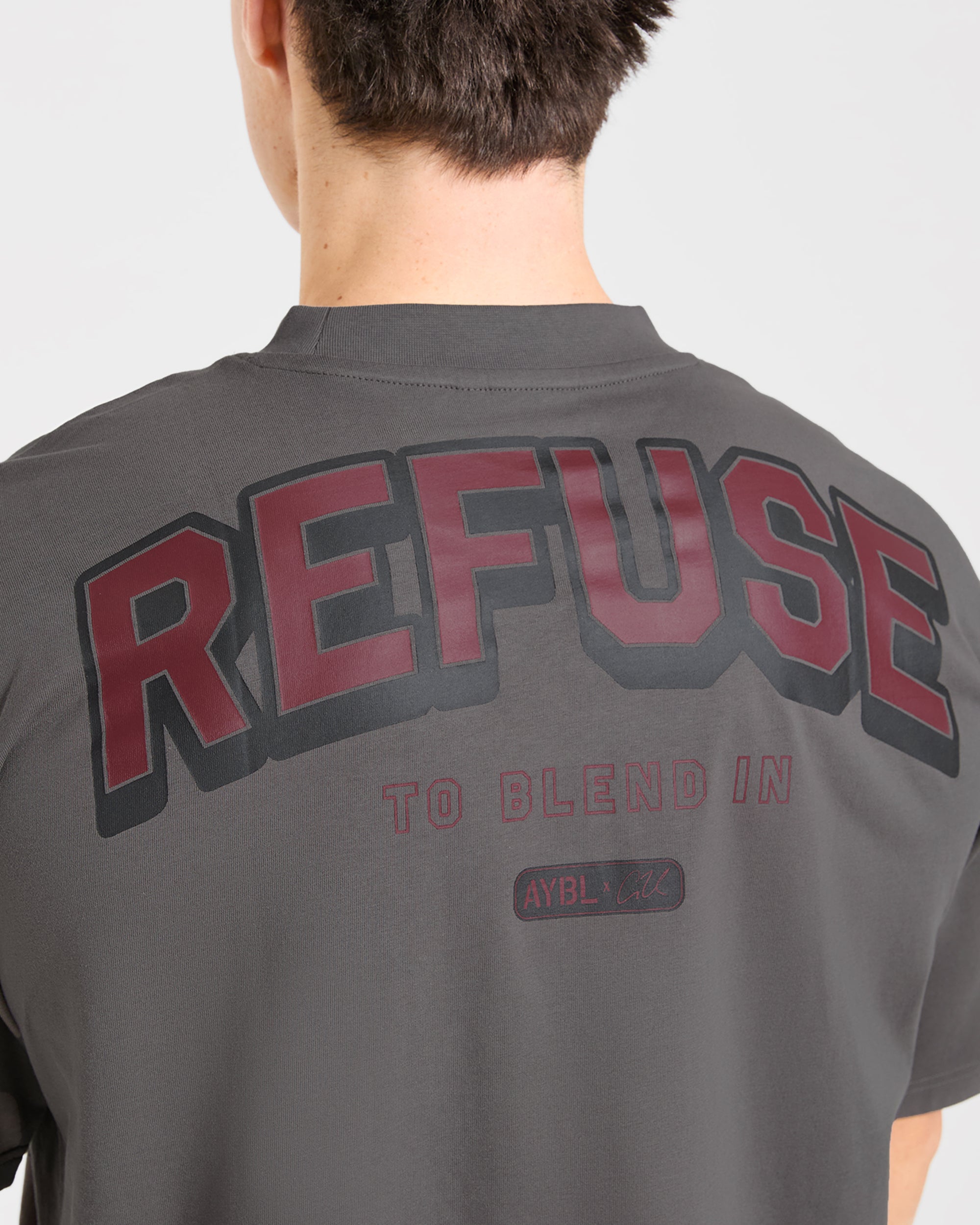 Cam Kissel x Refuse to Blend in Oversized T Shirt - Charcoal