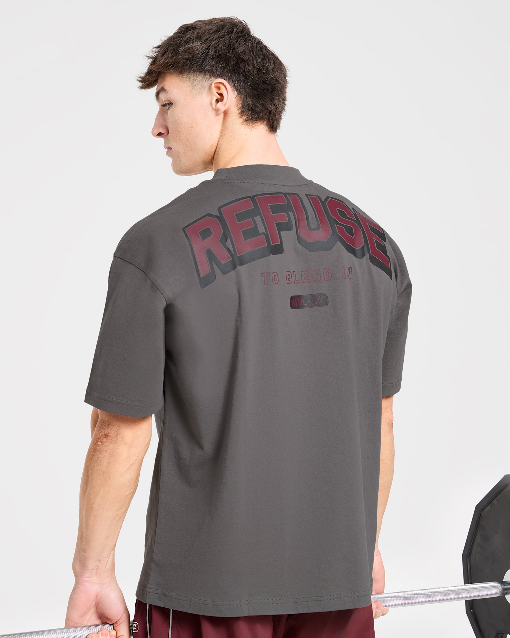 Cam Kissel x Refuse to Blend in Oversized T Shirt - Charcoal