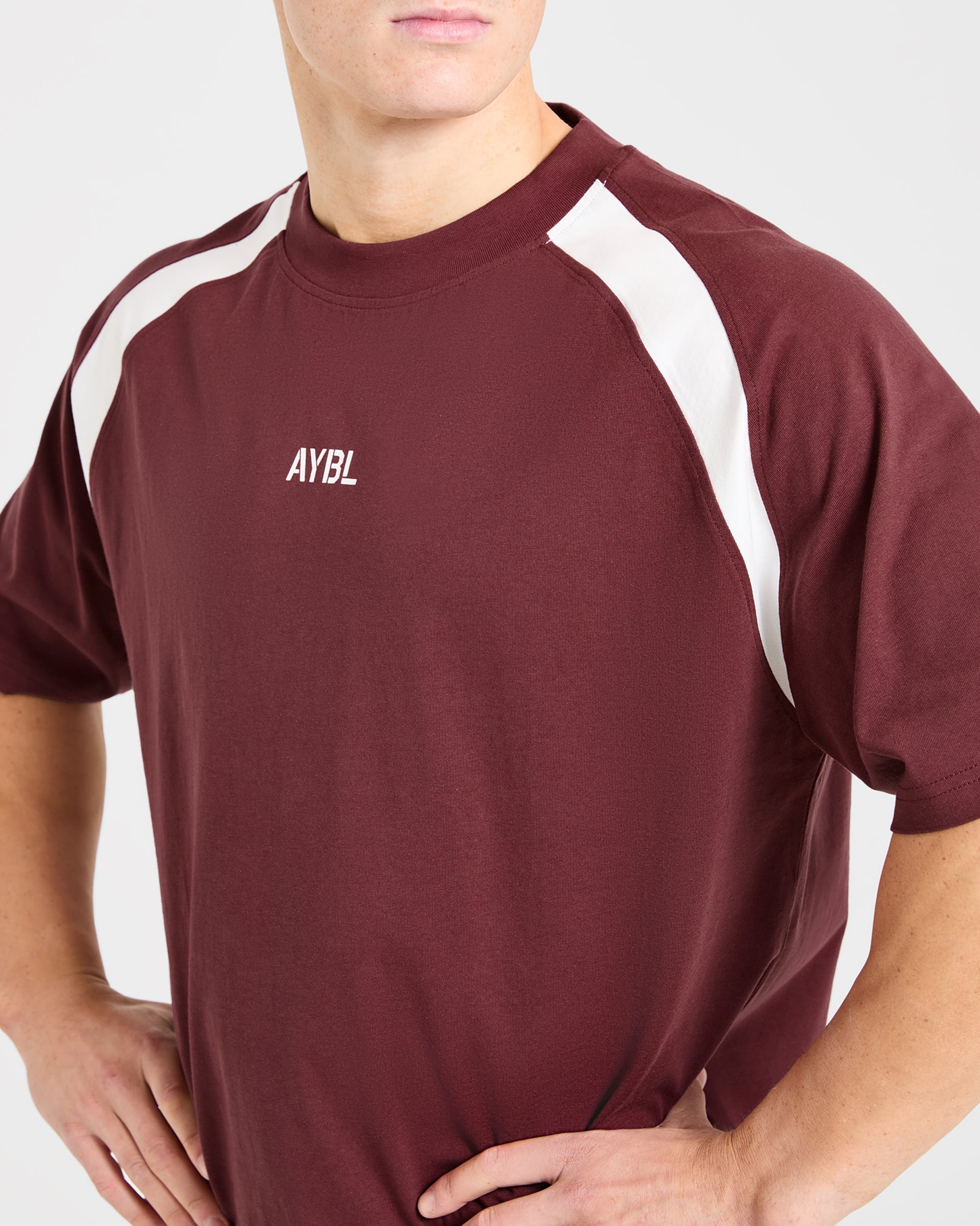 Cam Kissel x Contrast Oversized T Shirt - Burgundy