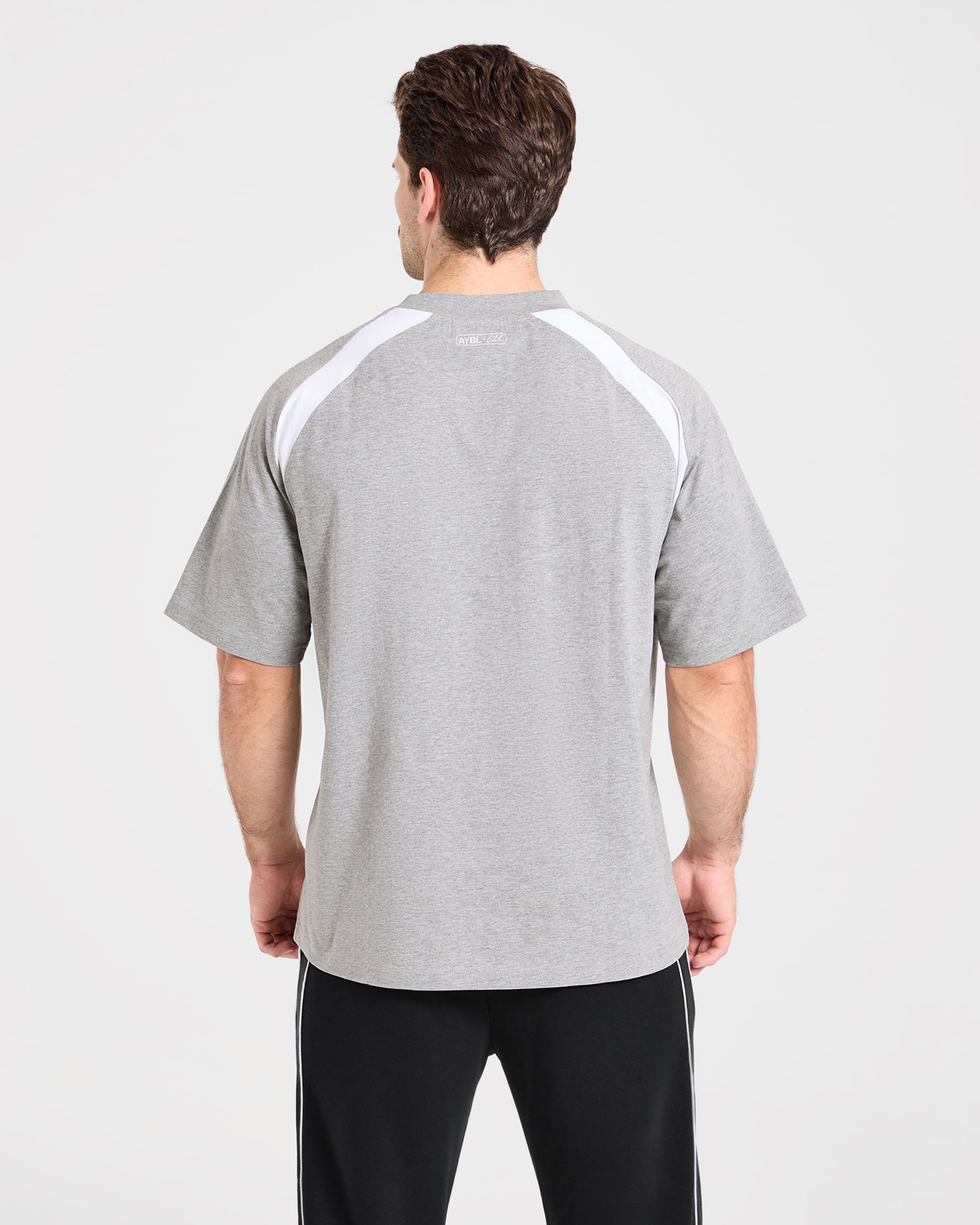 Cam Kissel x Contrast Oversized T Shirt - Mid Marl Grey