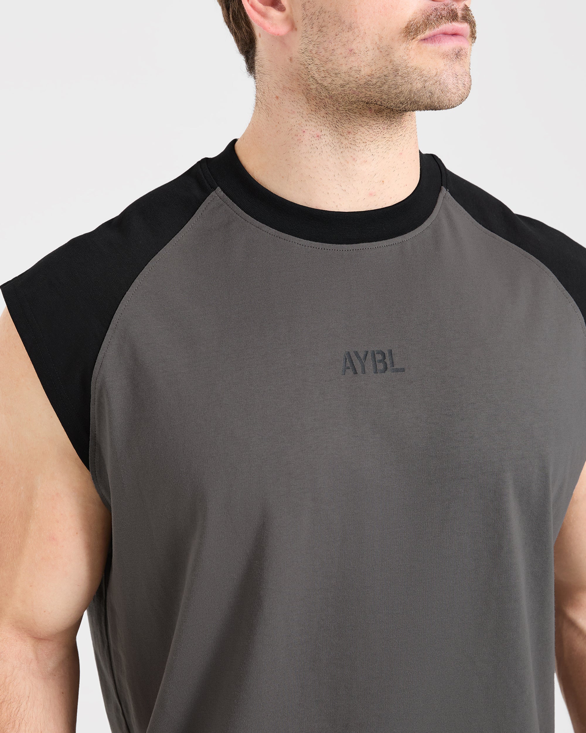 Cam Kissel x Contrast Oversized Tank - Charcoal/Black
