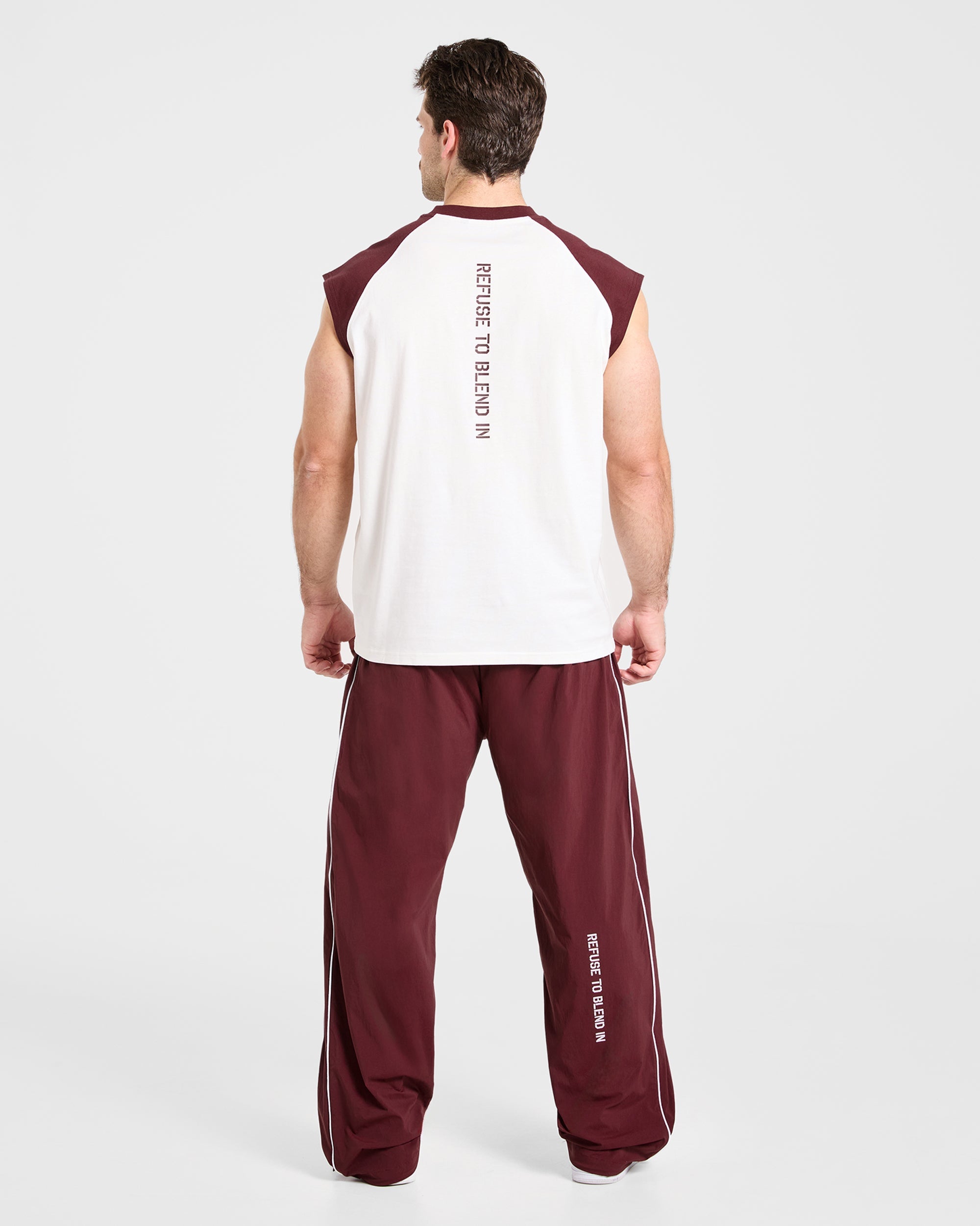 Cam Kissel x Contrast Oversized Tank - Off White/Burgundy