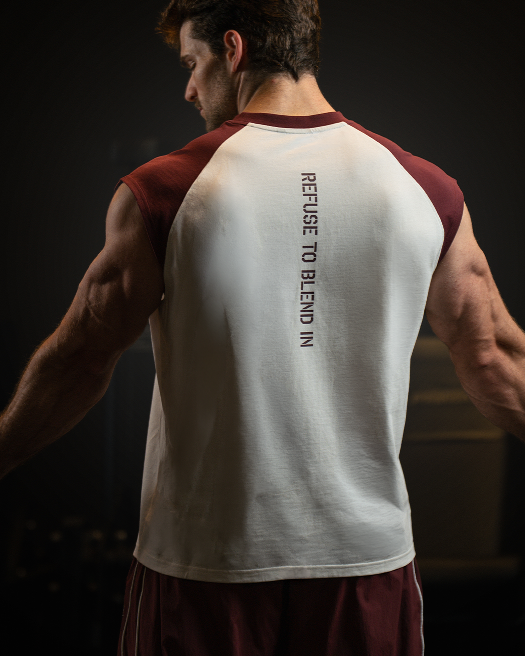 Cam Kissel x Contrast Oversized Tank - Off White/Burgundy