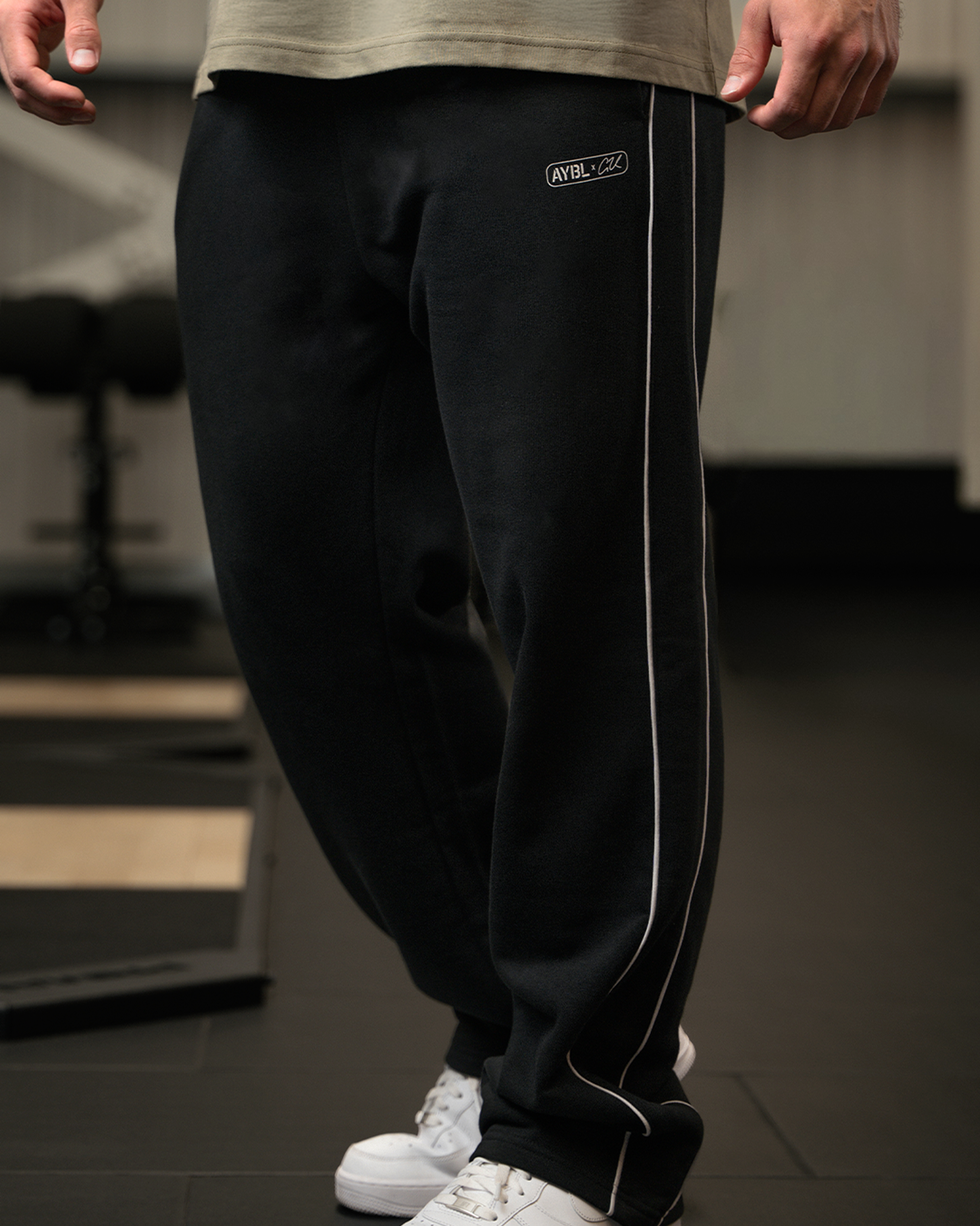 Cam Kissel x Oversized Straight Leg Joggers - Black