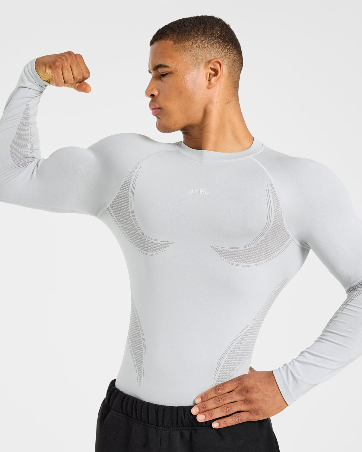 Charge Seamless Long Sleeve T Shirt - Light Grey