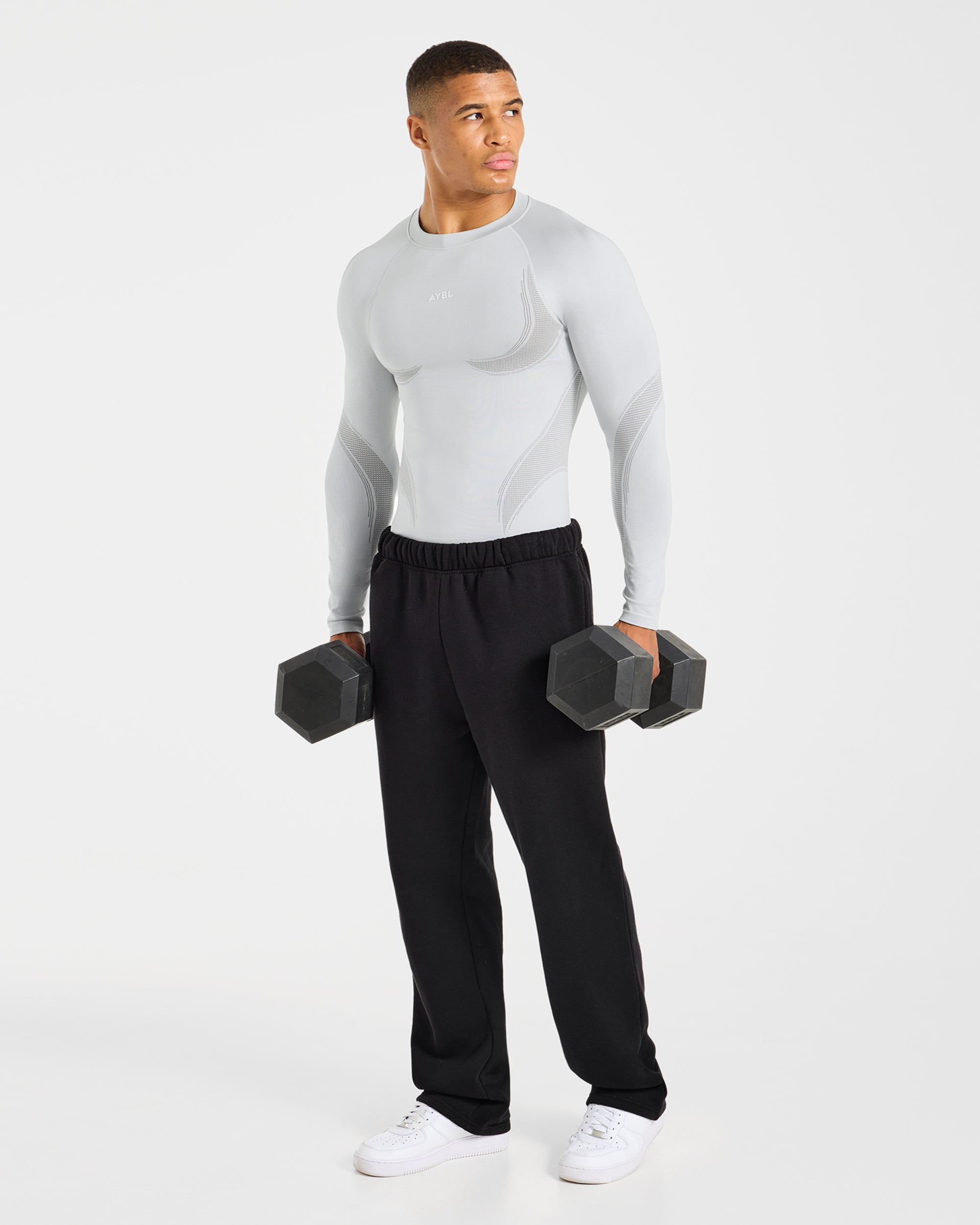 Charge Seamless Long Sleeve T Shirt - Light Grey