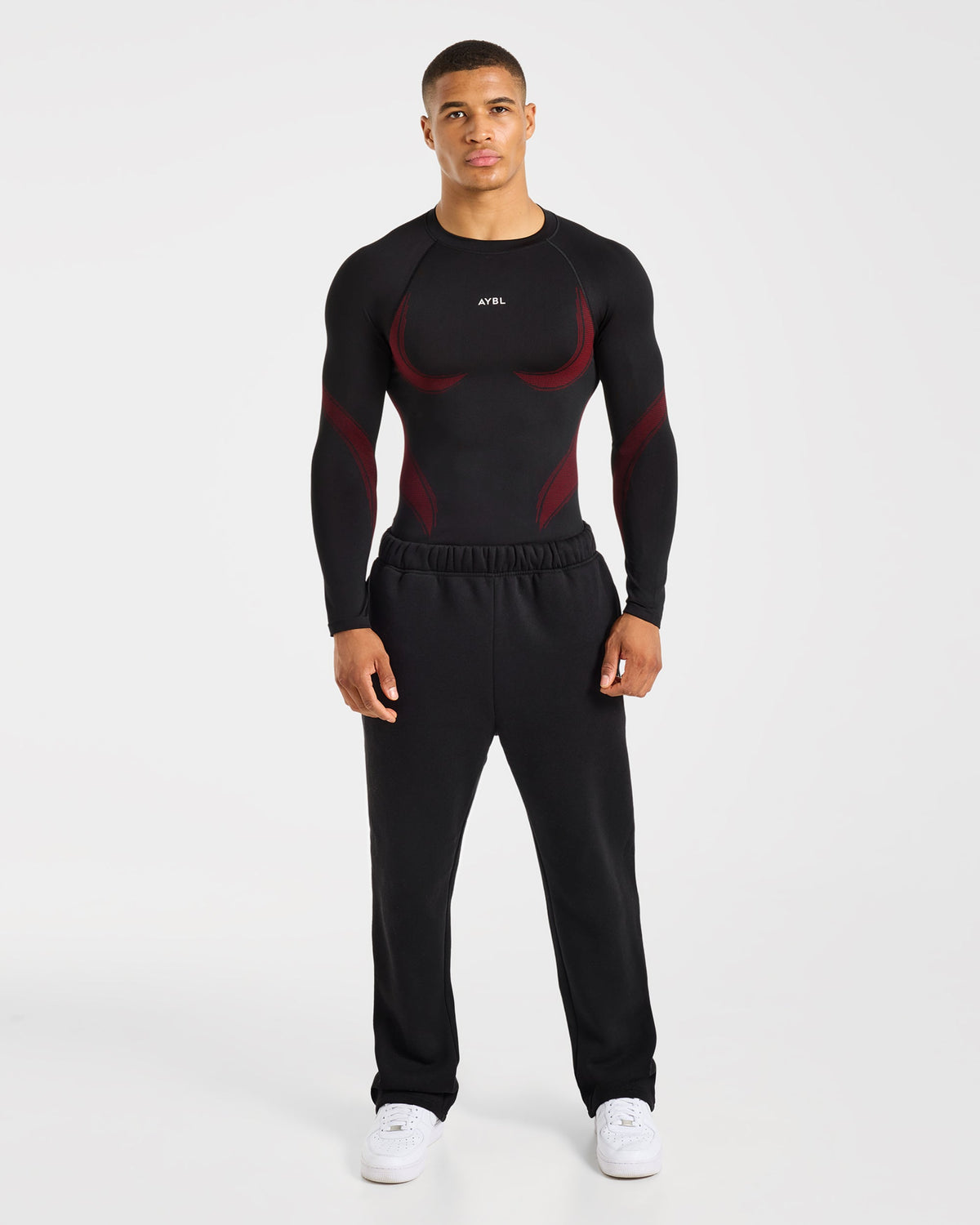 Charge Seamless Long Sleeve T Shirt - Black/Red