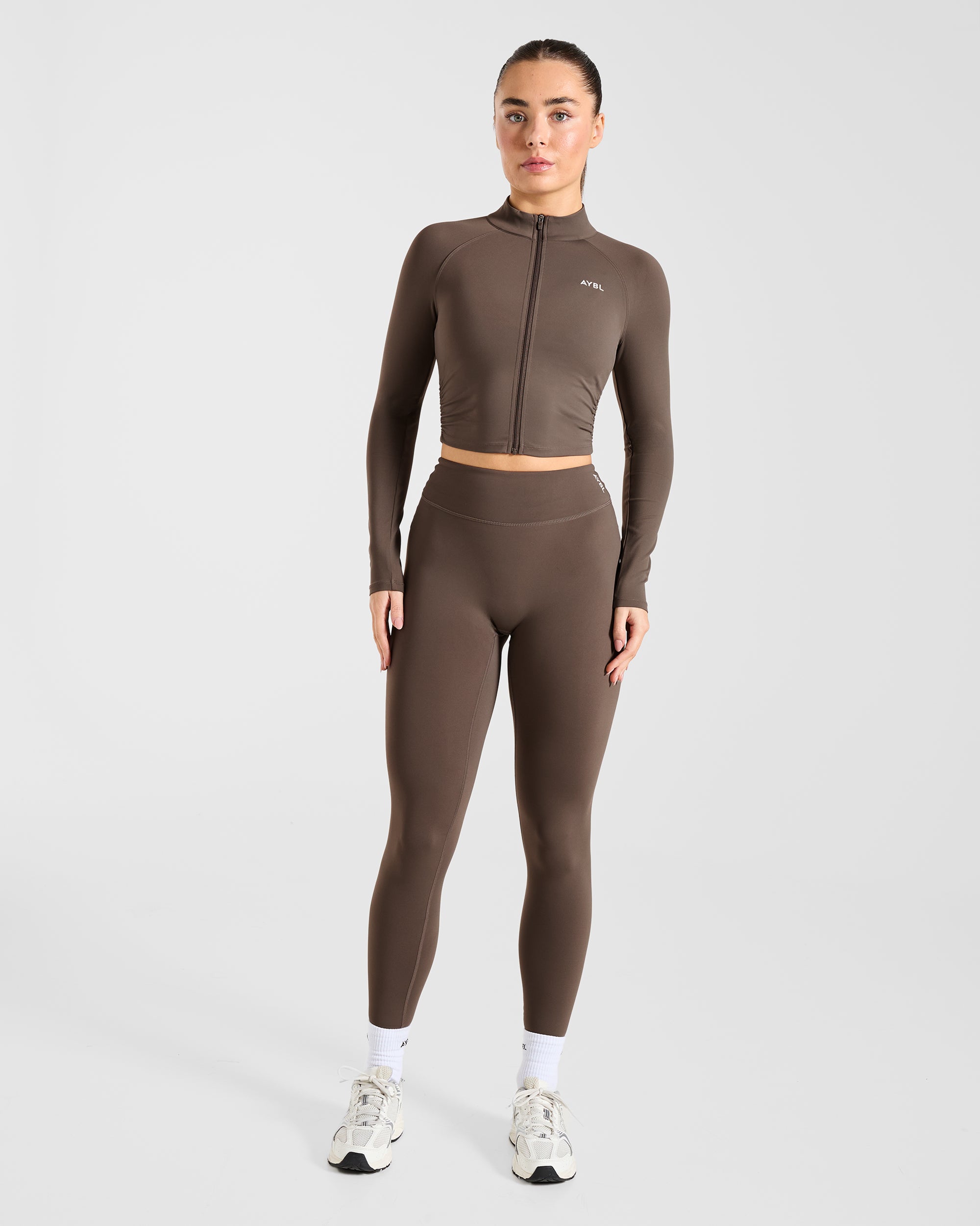 Physique Zip Up Jacket - Brown