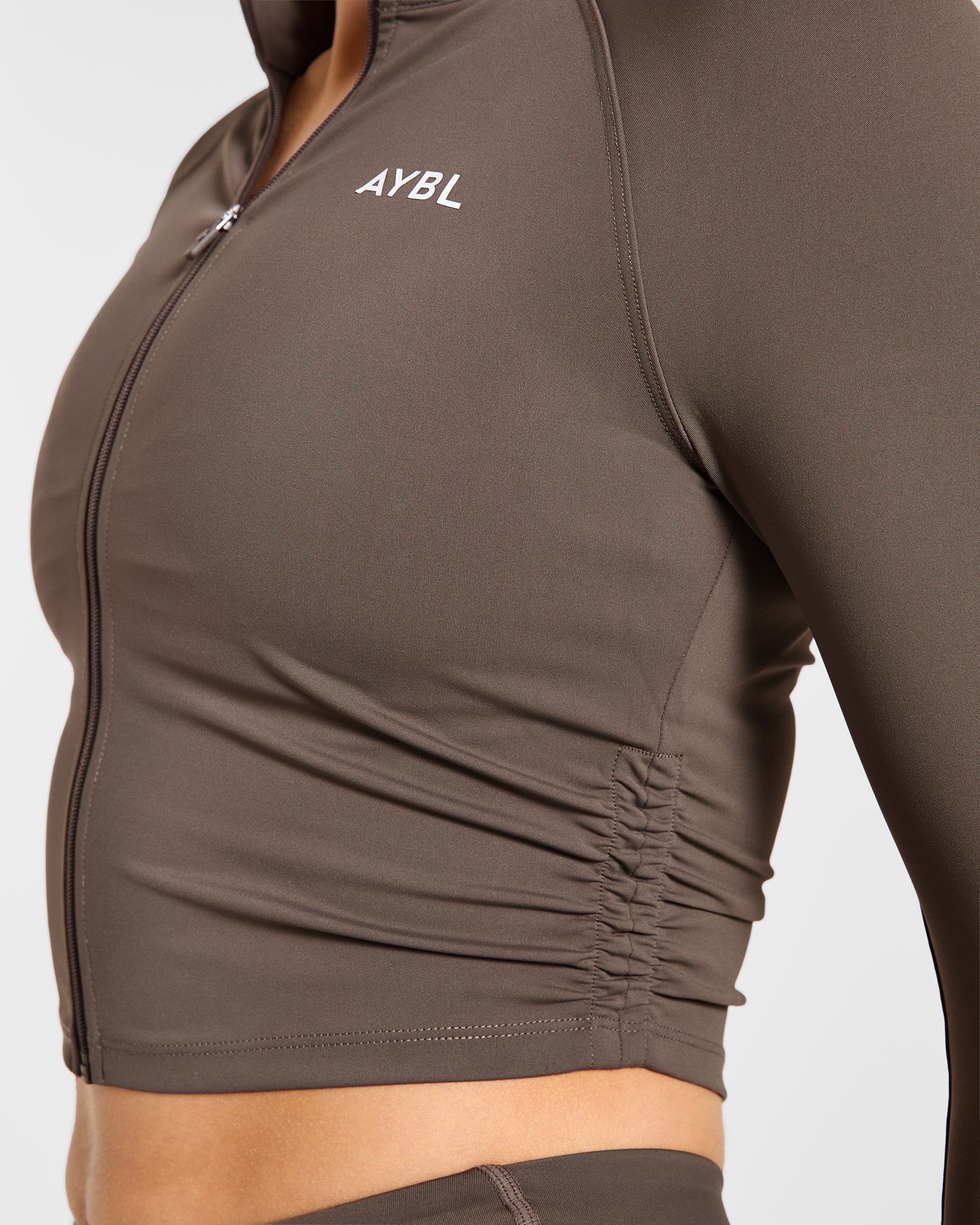 Physique Zip Up Jacket - Brown