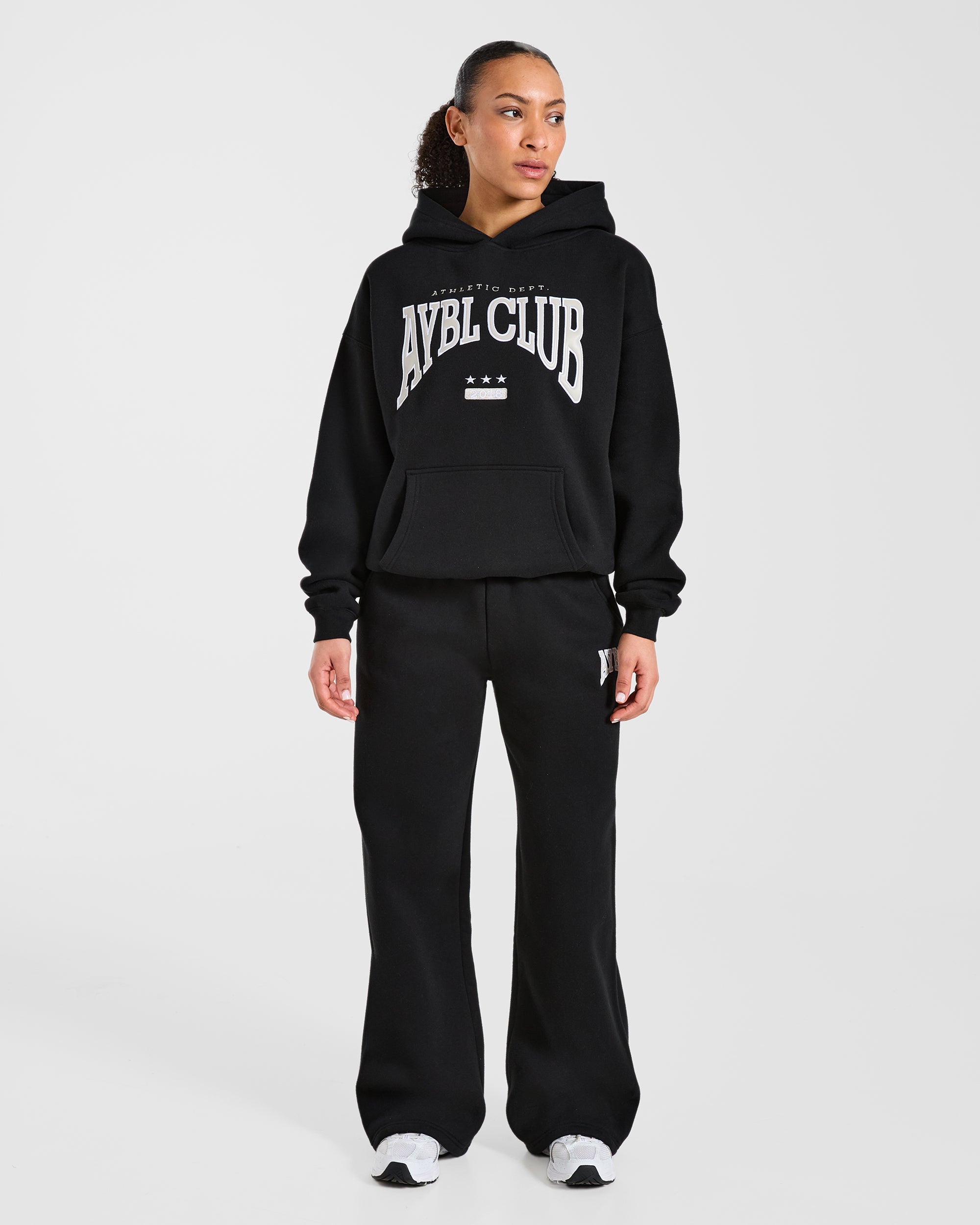 AYBL Club Oversized Straight Leg Joggers - Black