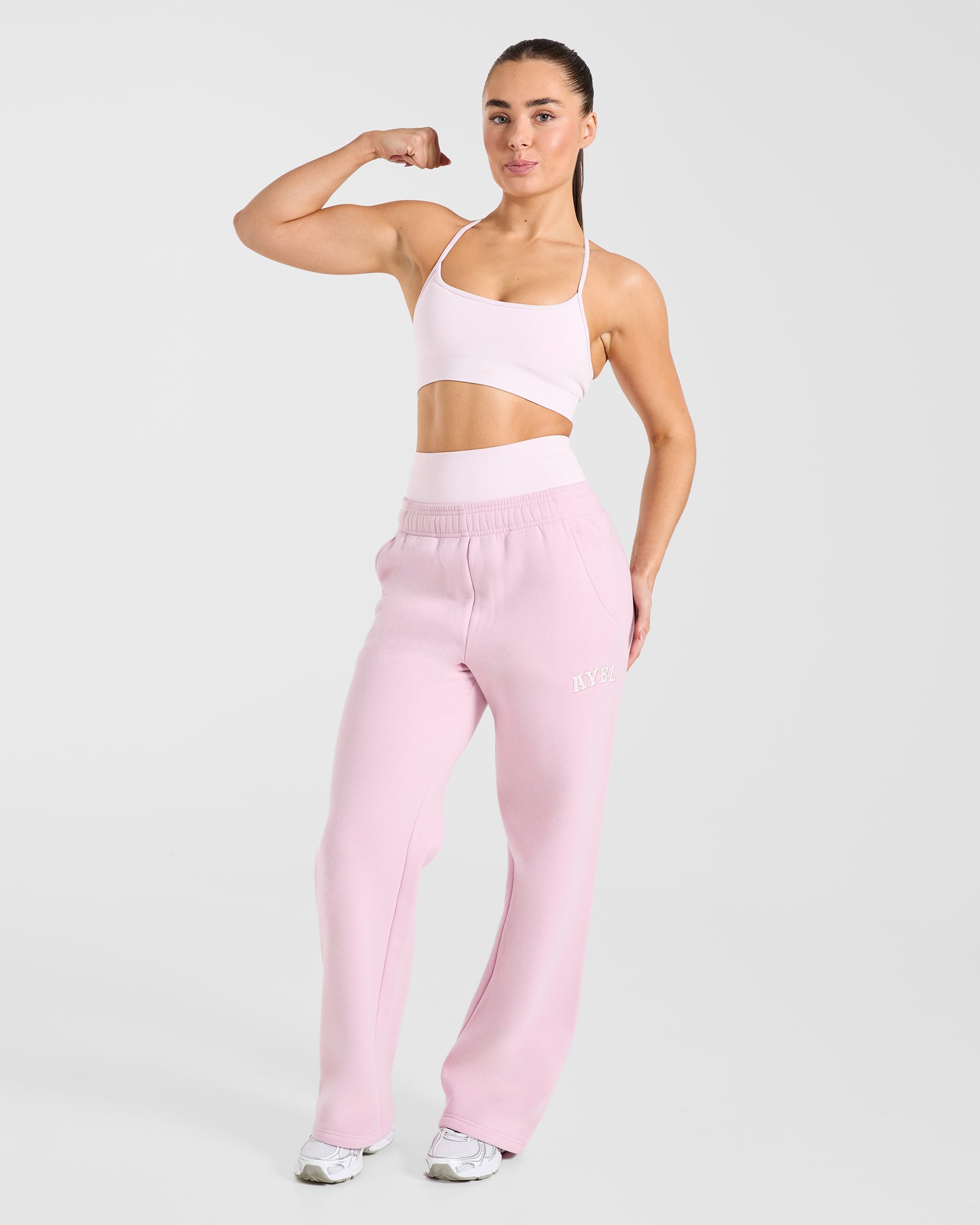 Varsity 2.0 Oversized Straight Leg Joggers - Iced Pink