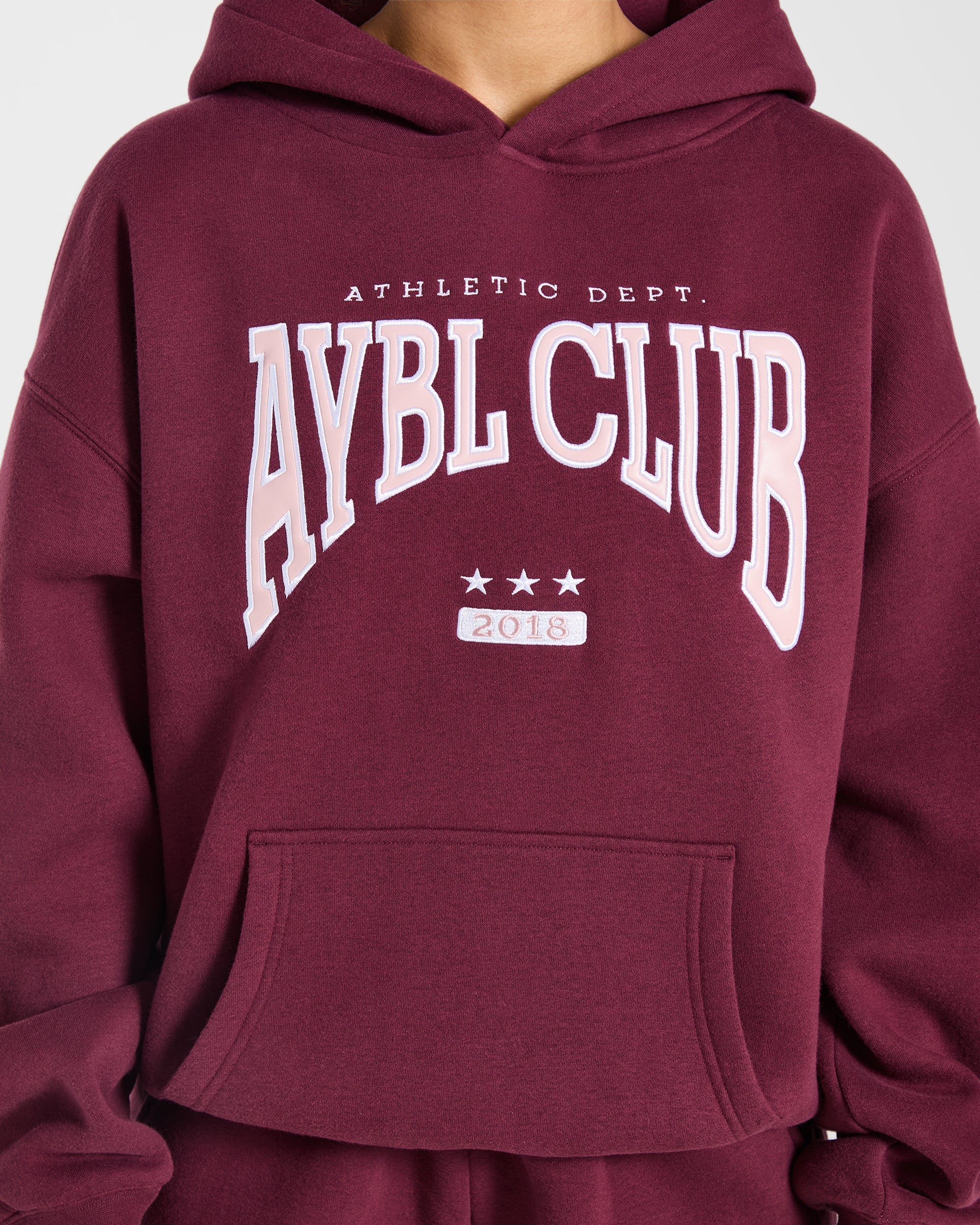 AYBL Club Oversized Hoodie - Burgundy/Pink