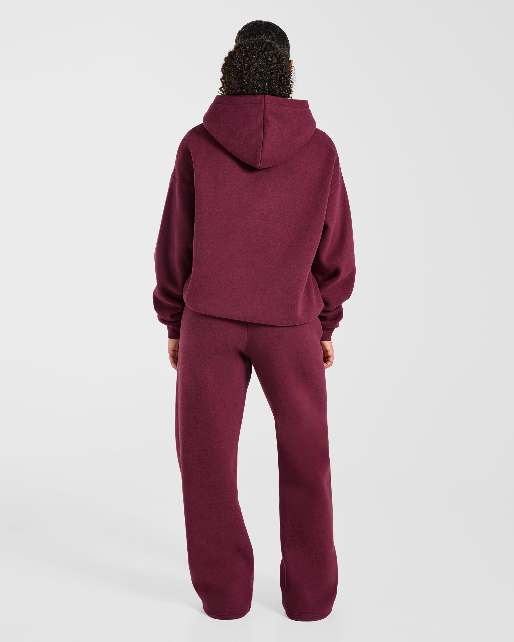 AYBL Club Oversized Straight Leg Joggers - Burgundy/Pink