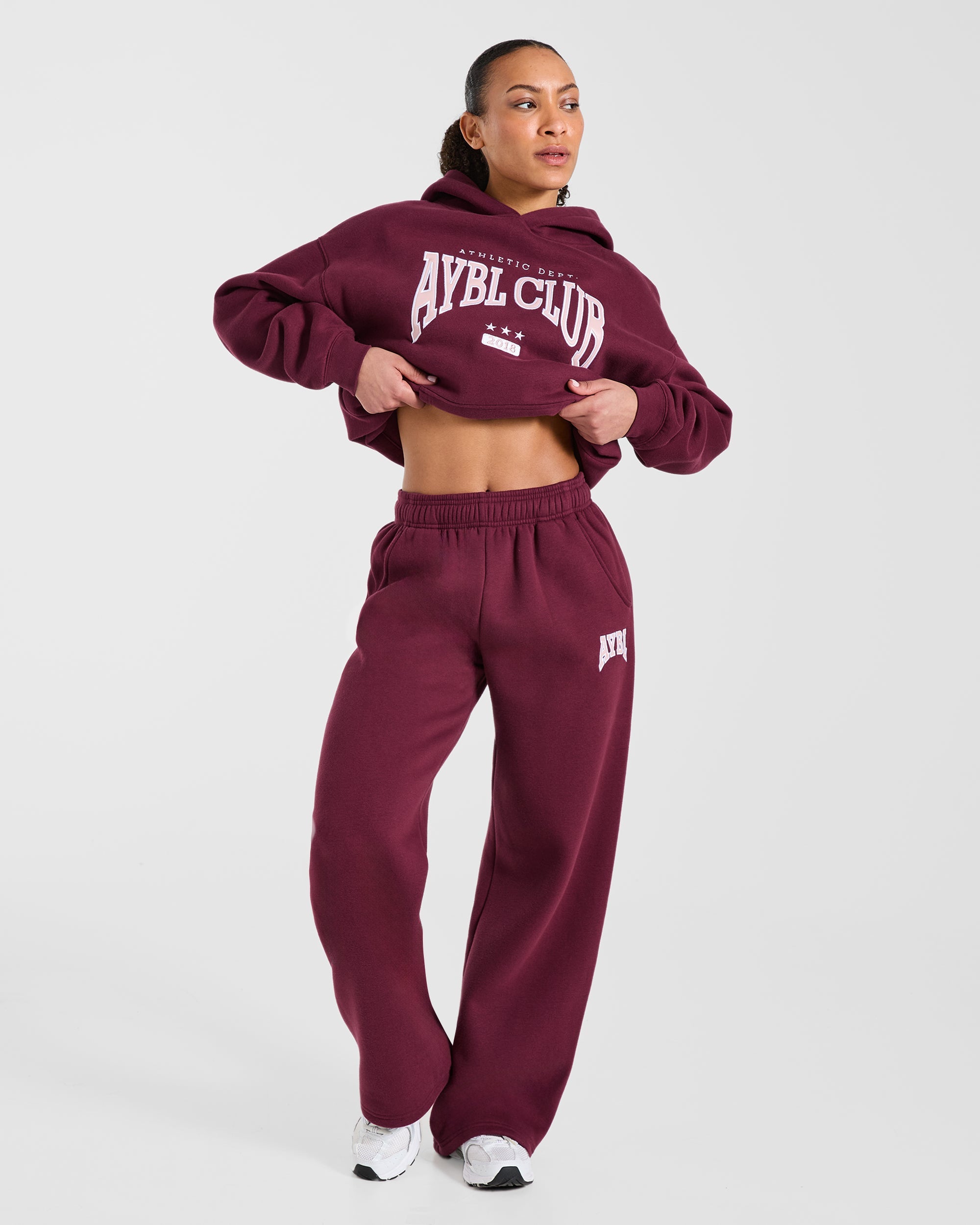 AYBL Club Oversized Hoodie - Burgundy/Pink