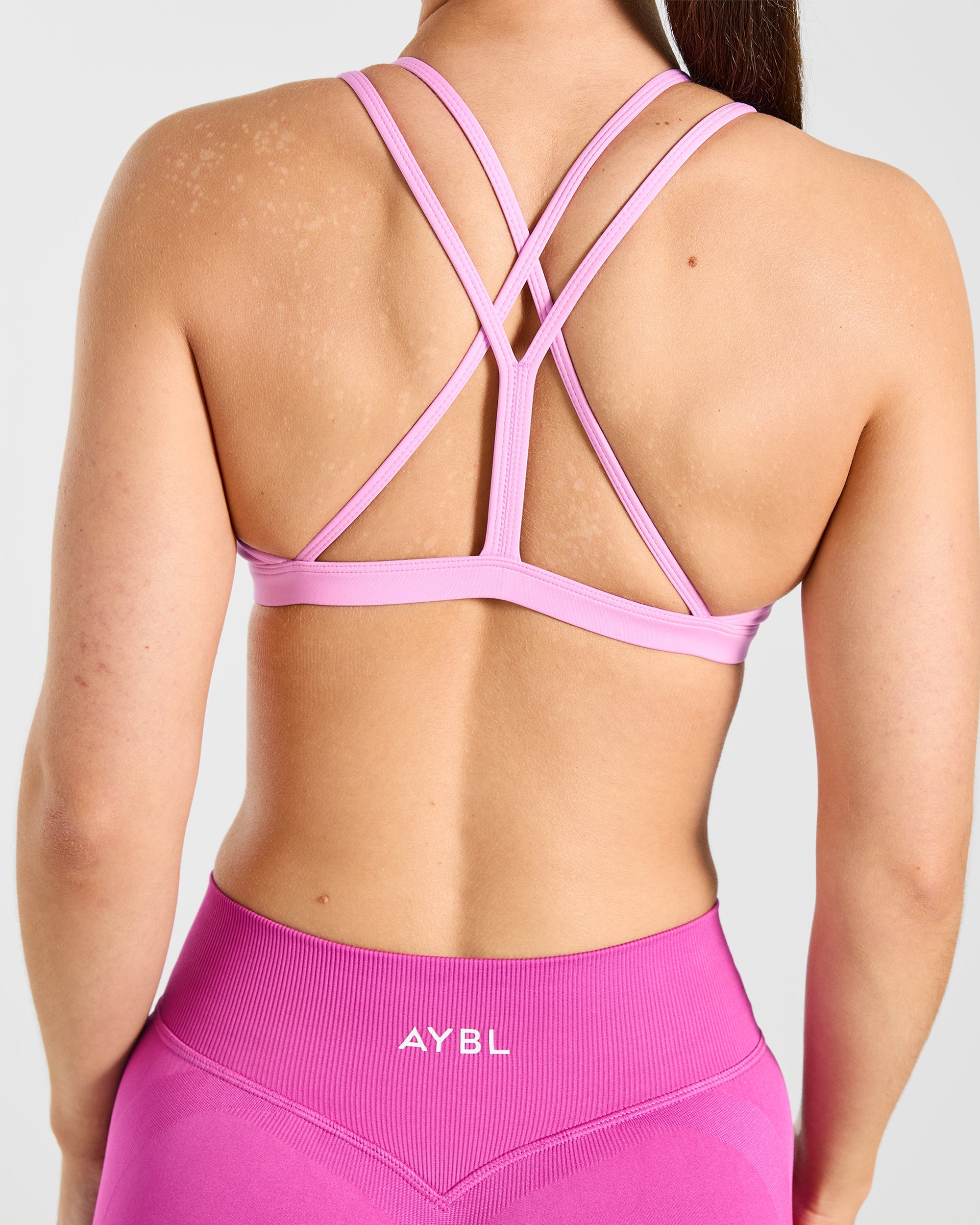 Essential Strappy Sports Bra - Sugar Pink