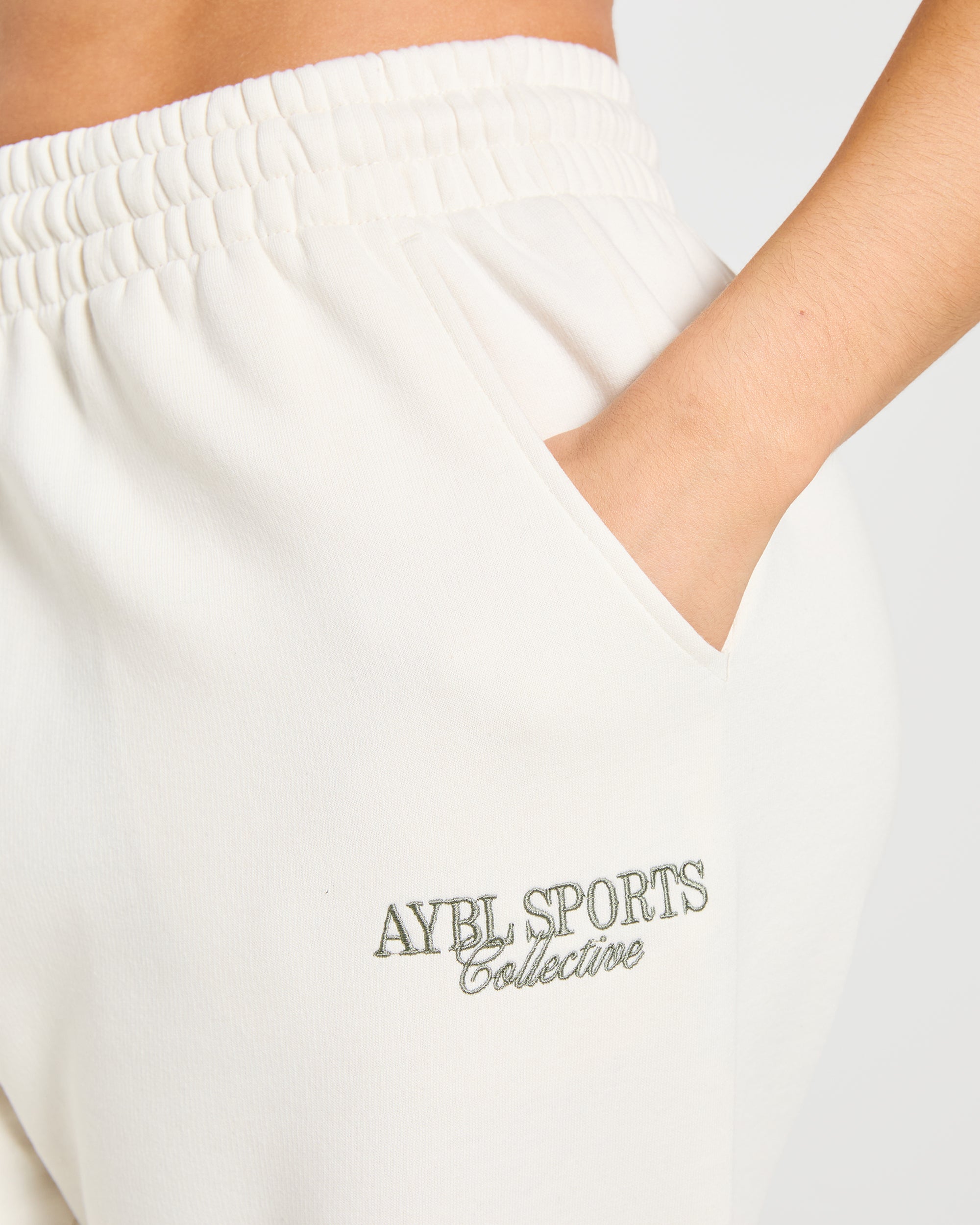 Sports Collective Oversized Straight Leg Joggers - Off White/Green