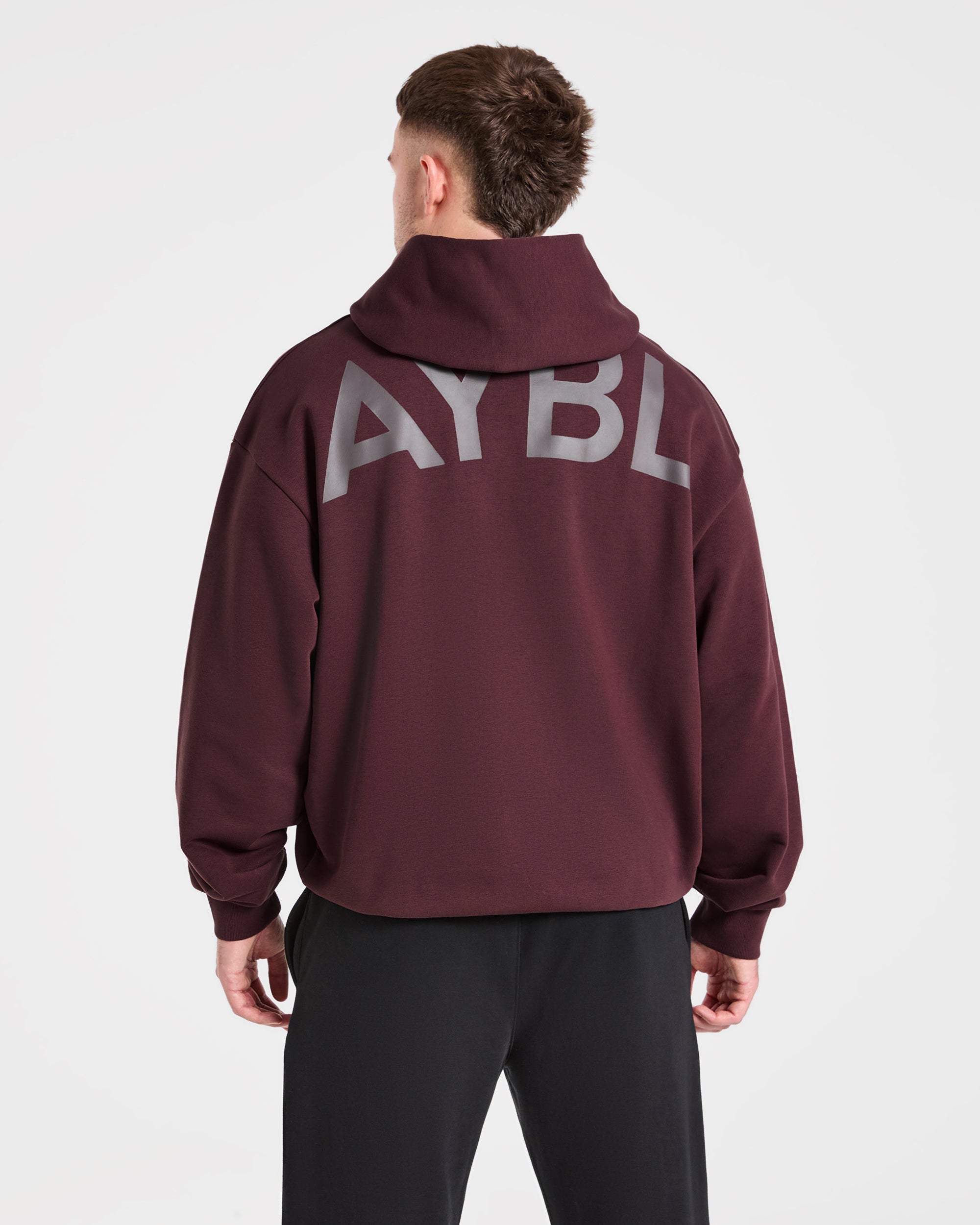 Essential Oversized Graphic Hoodie - Dusty Plum