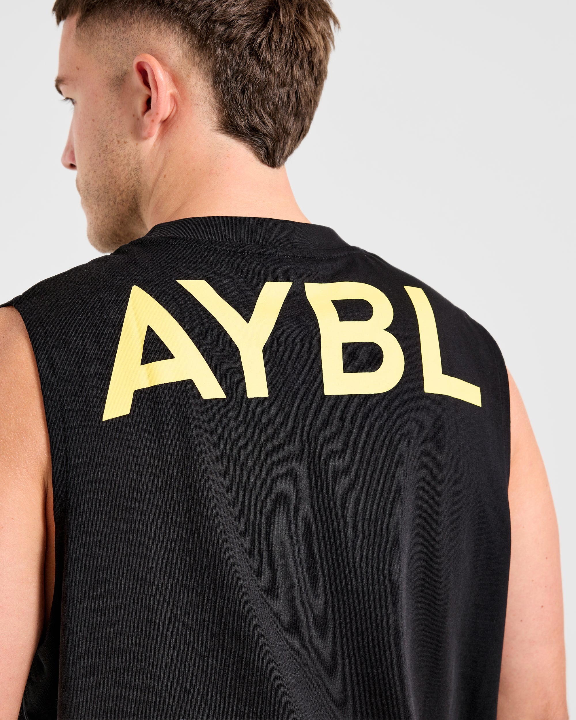Essential Oversized Graphic Tank - Black/Yellow