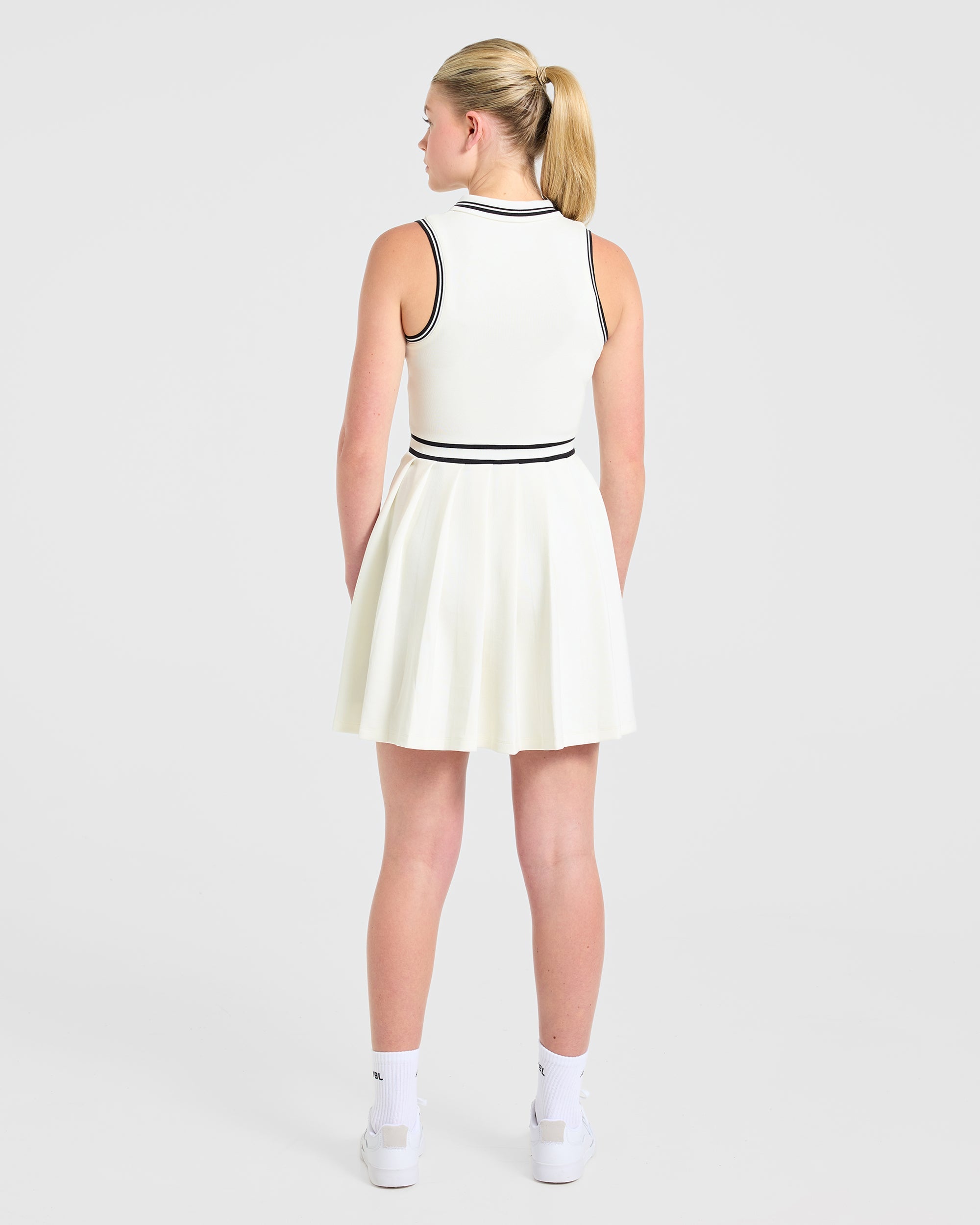 Classic Pleated Dress - White