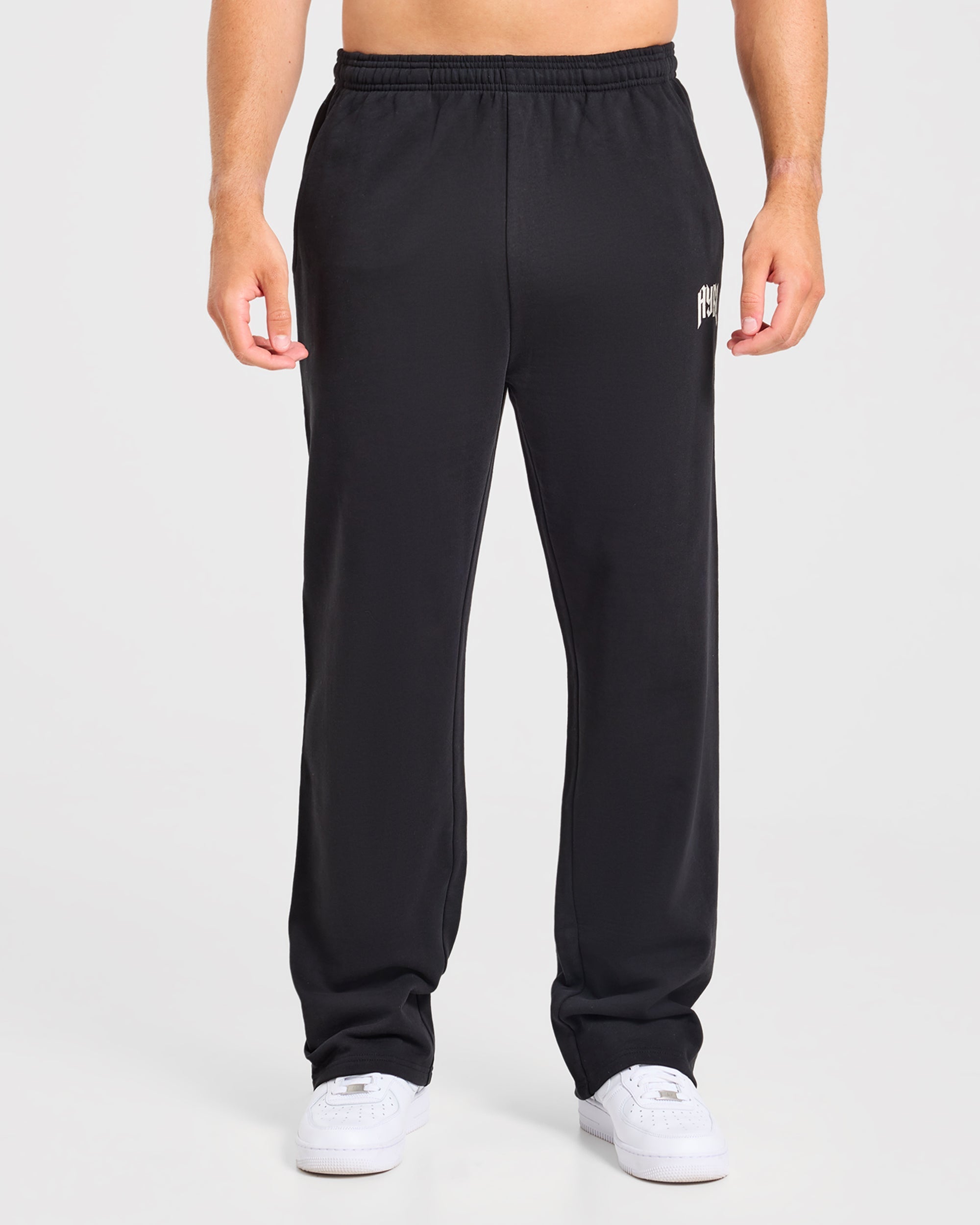 Heavy Lifting Gothic Oversized Straight Leg Joggers - Black/White