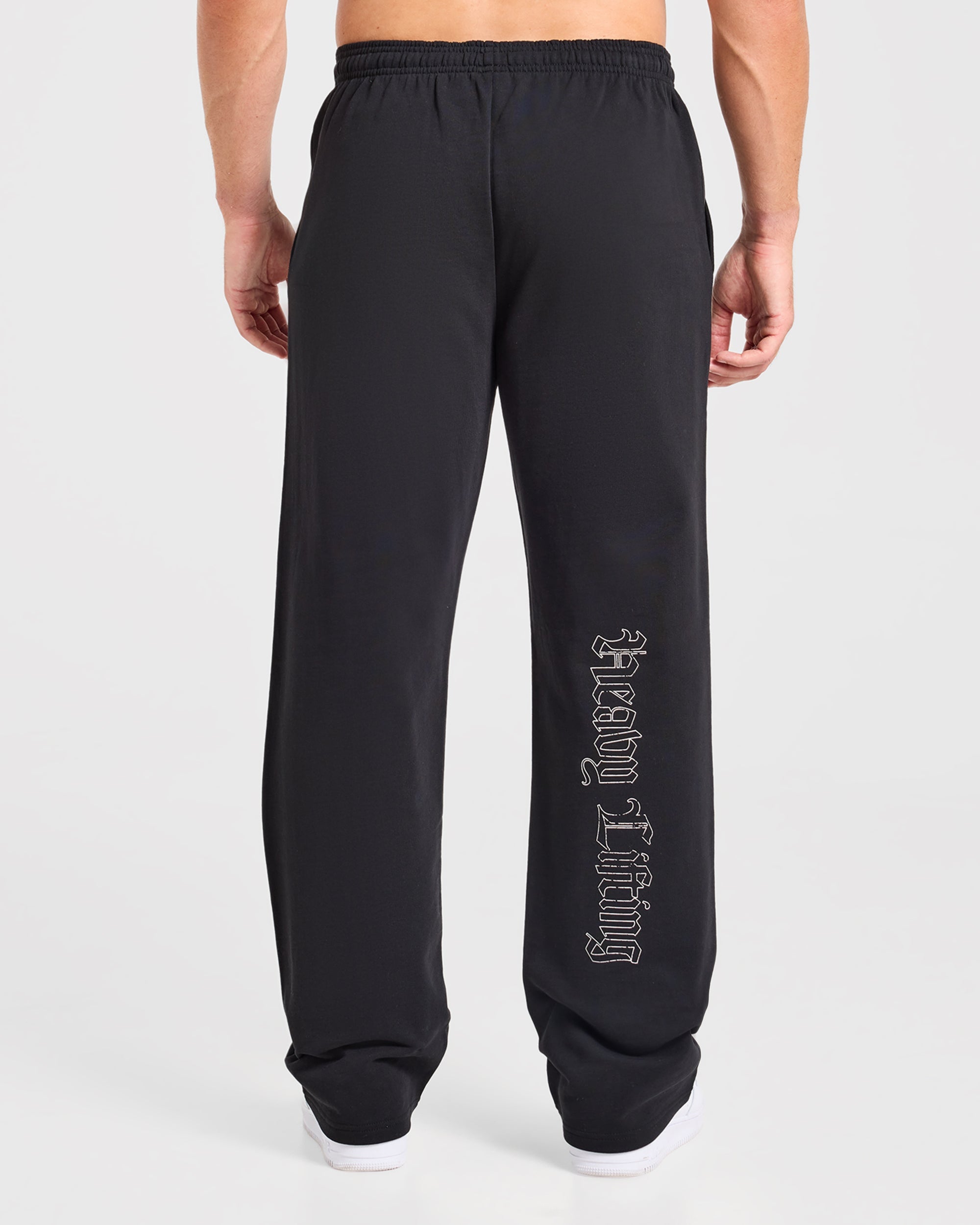 Heavy Lifting Gothic Oversized Straight Leg Joggers - Black/White