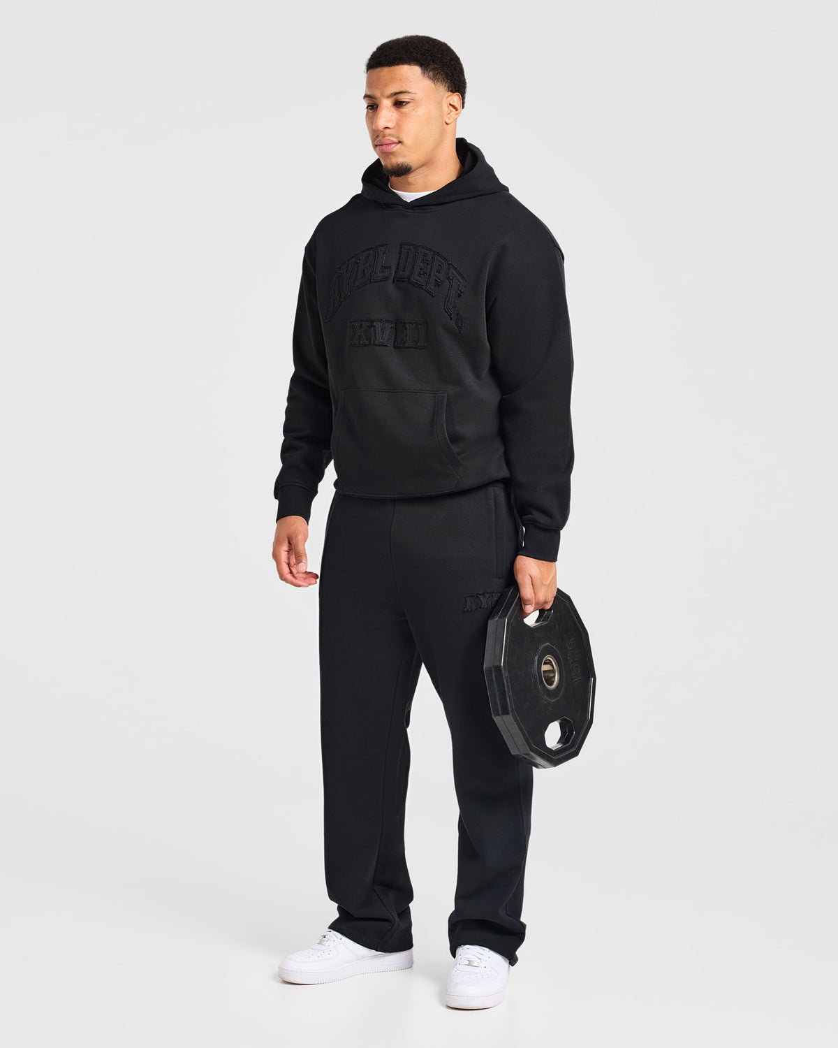 Effortless Oversized Straight Leg Joggers - Black