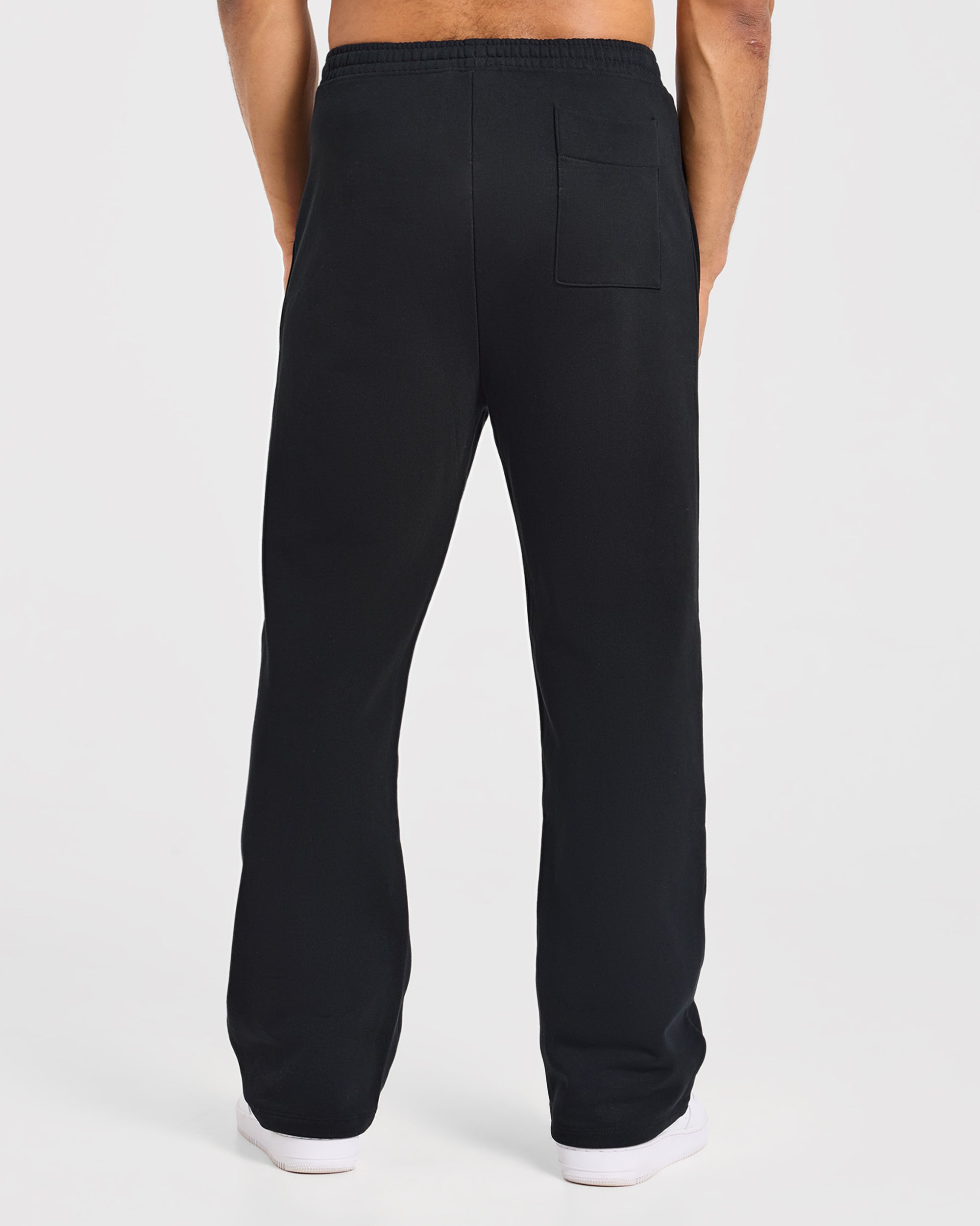 Effortless Oversized Straight Leg Joggers - Black