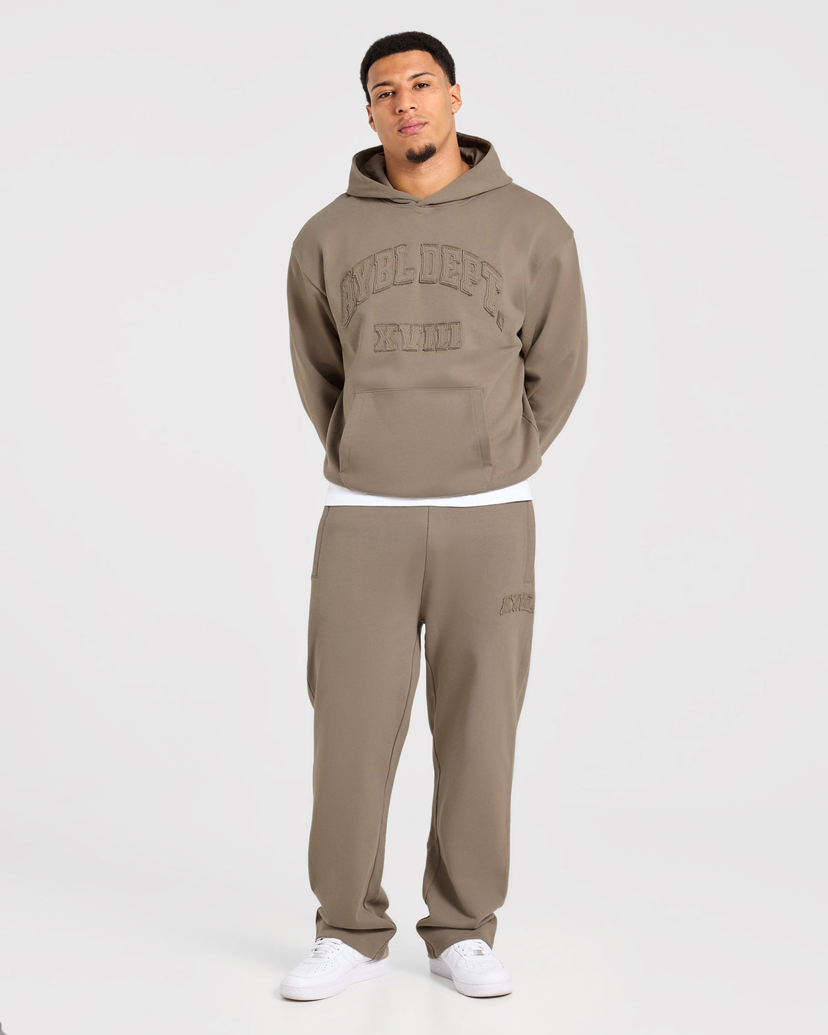 Effortless Oversized Straight Leg Joggers - Deep Ecru