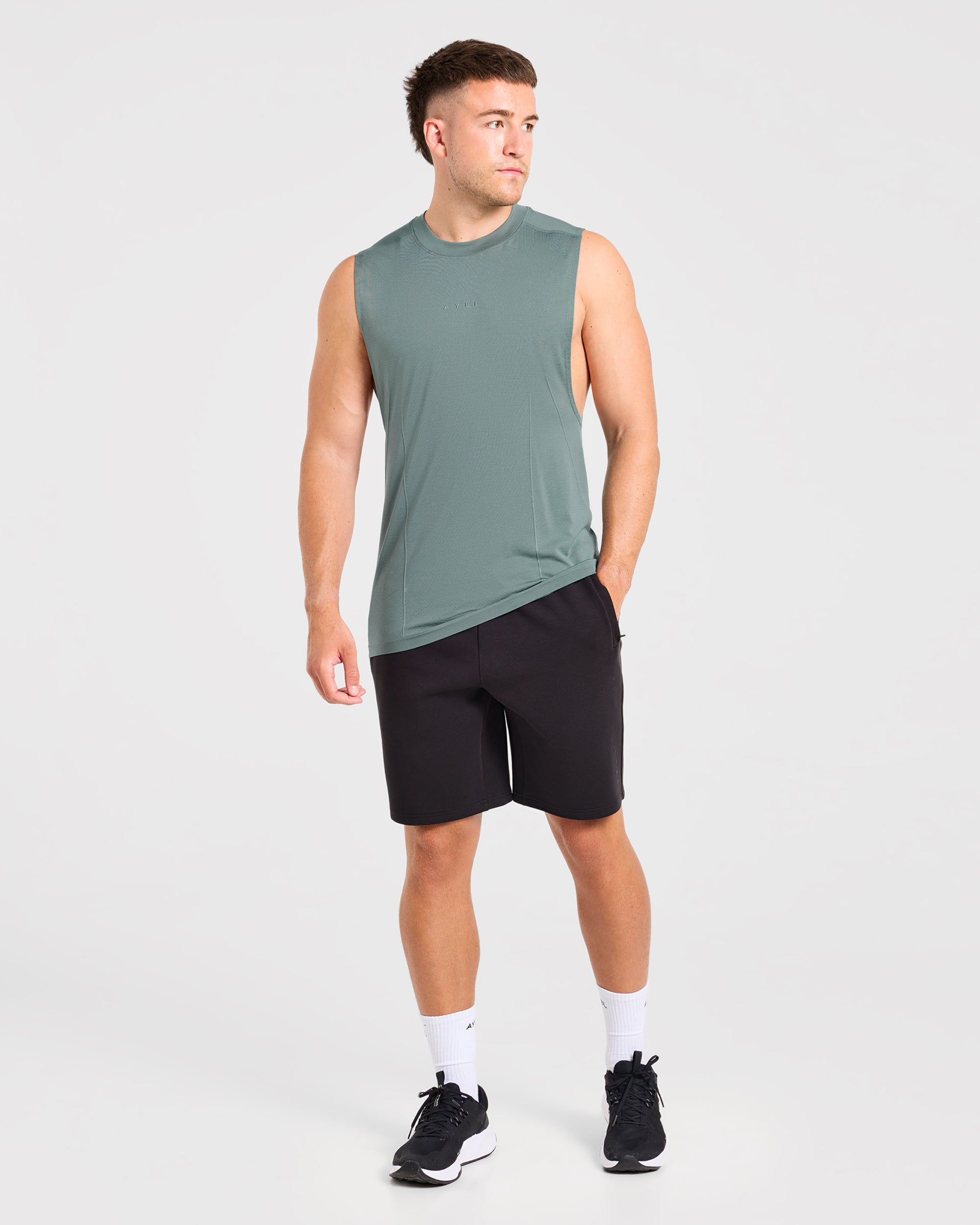 Reinforce Performance Seamless Tank - Muted Teal