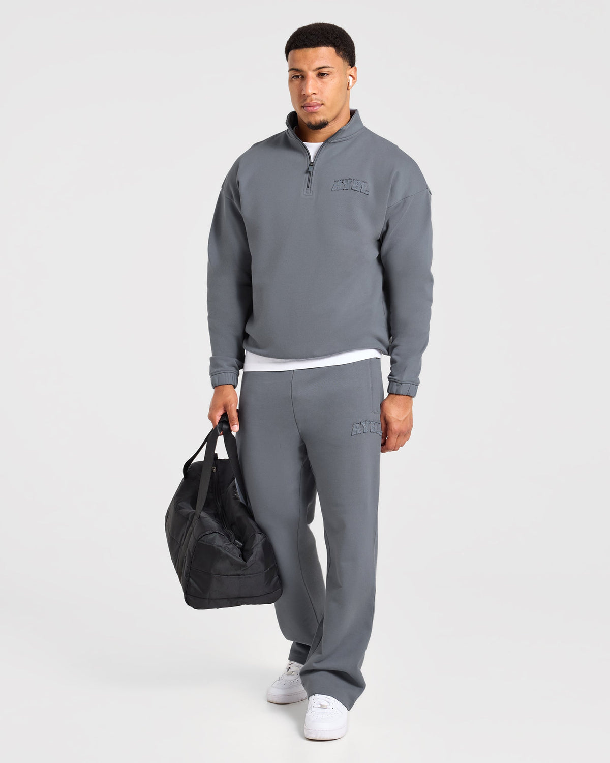 Effortless Oversized 1/4 Zip Pullover - Deep Slate