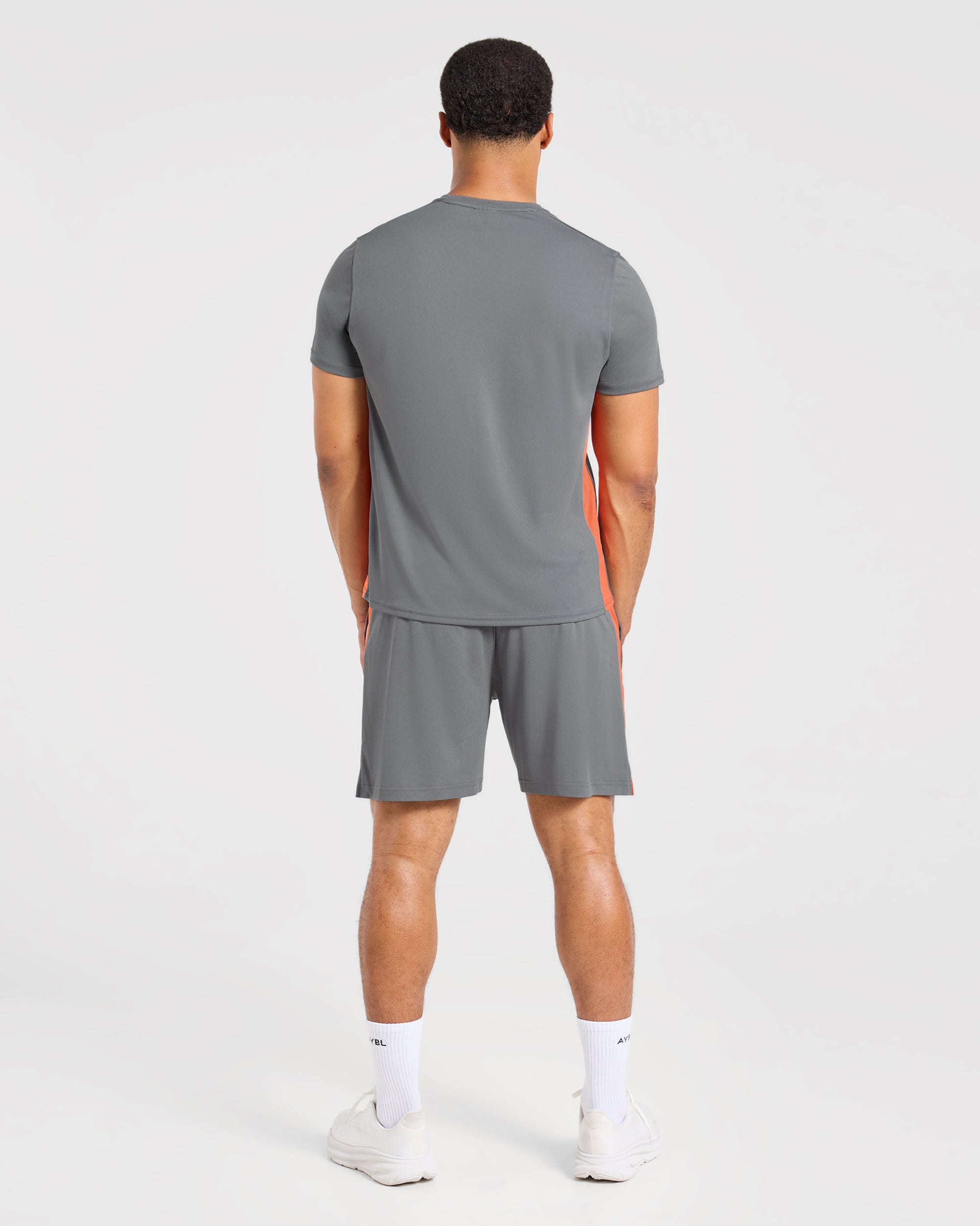 Active T Shirt - Charcoal/Orange