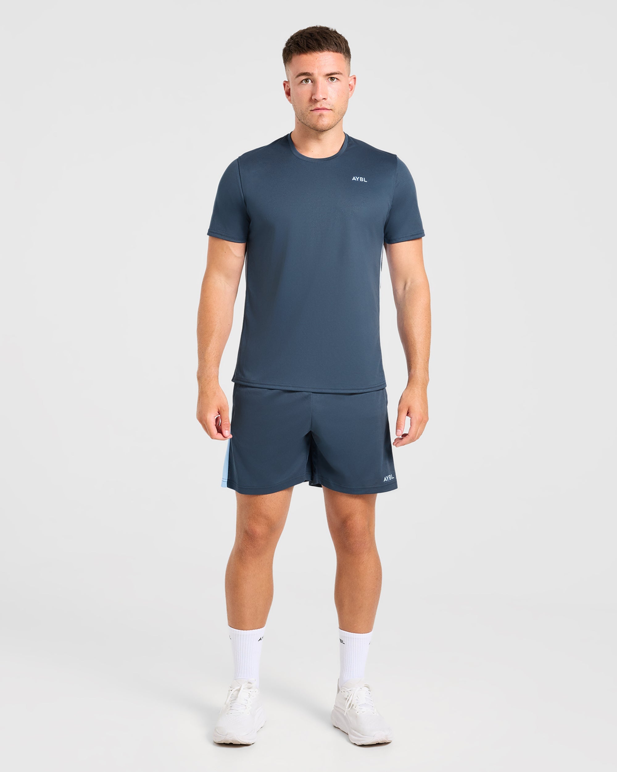 Active T Shirt - Muted Navy/Light Blue