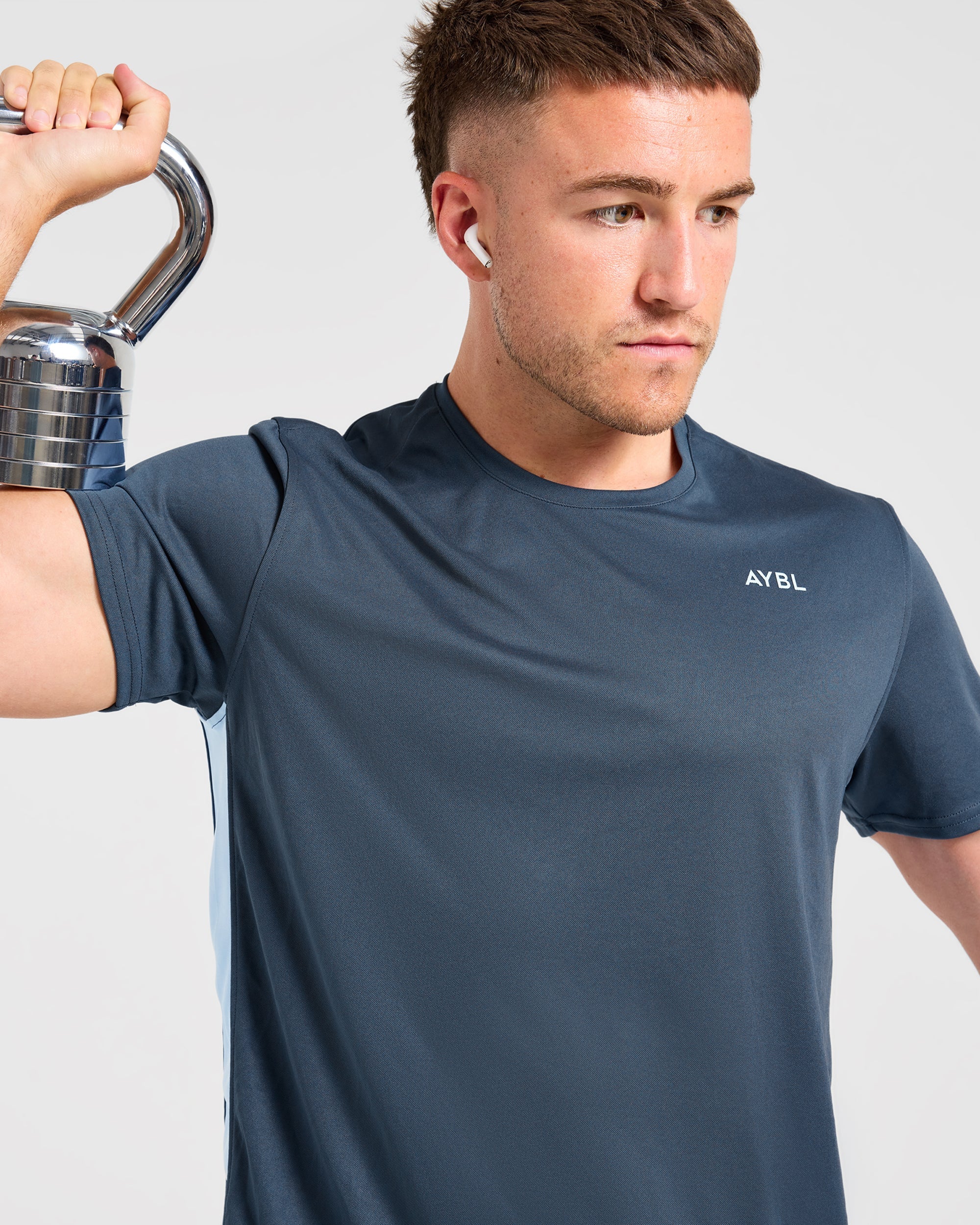 Active T Shirt - Muted Navy/Light Blue