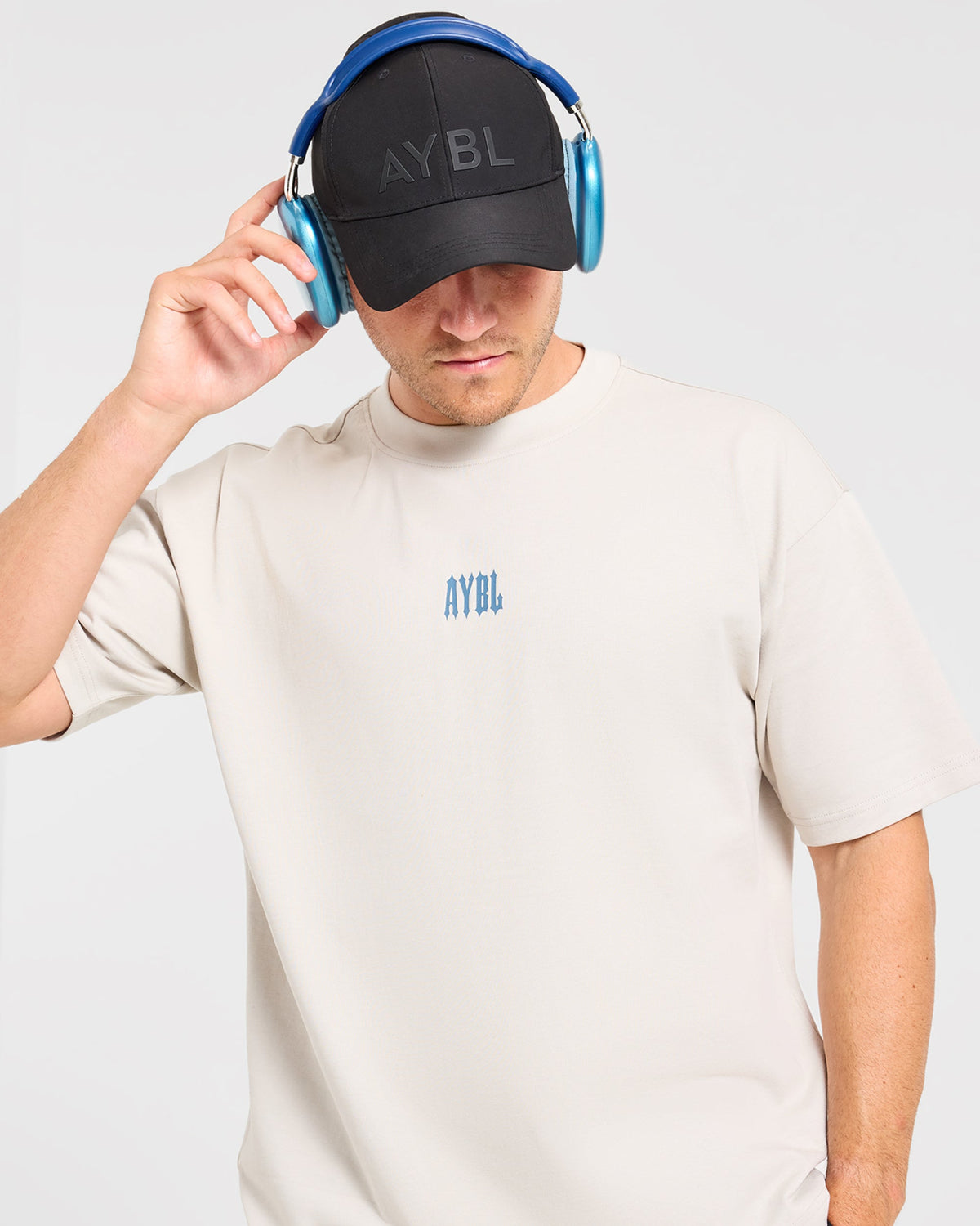AYBL Iron Club Graphic Oversized T Shirt - Cloud Grey