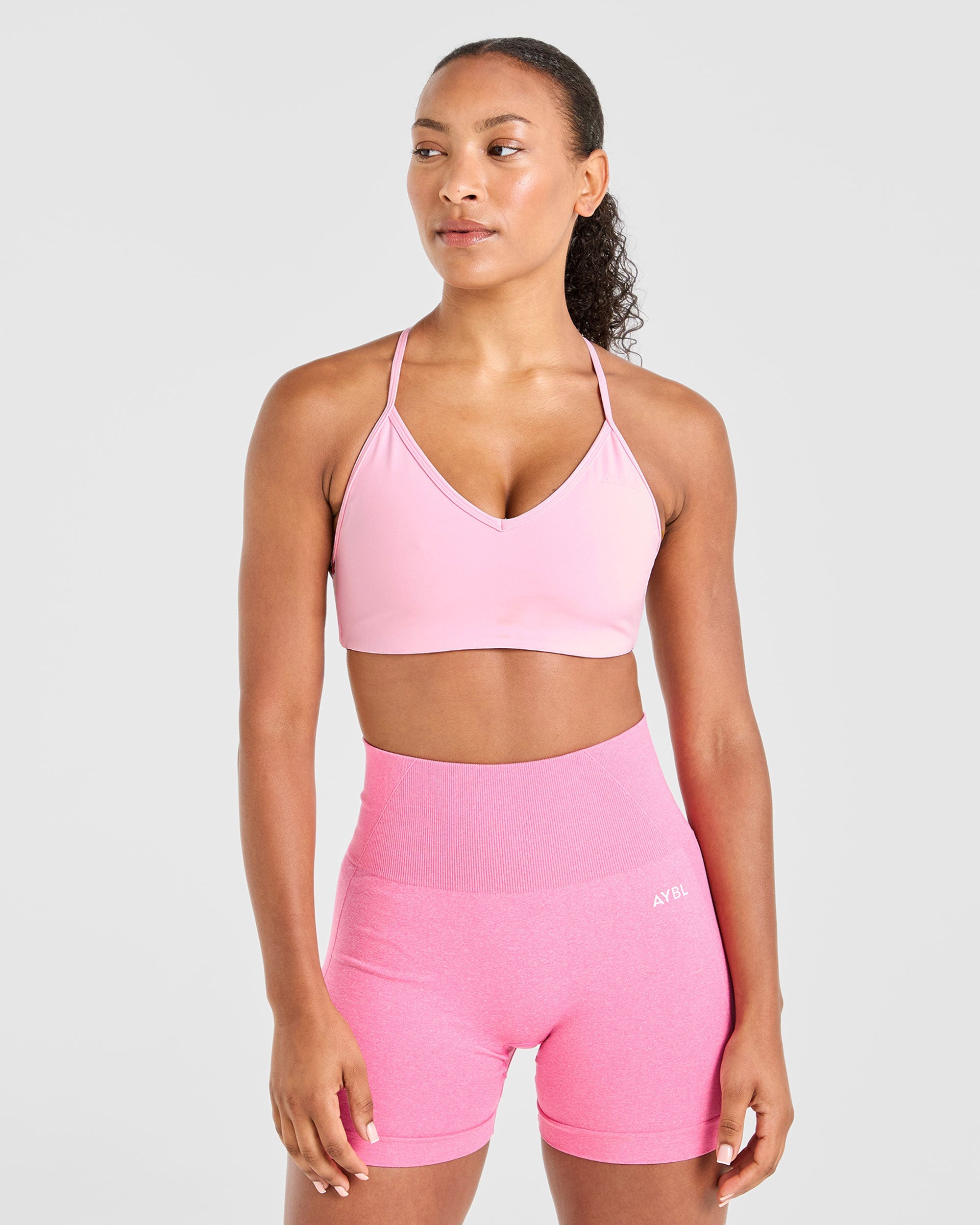 Essential Crossback Sports Bra - Baby Pink