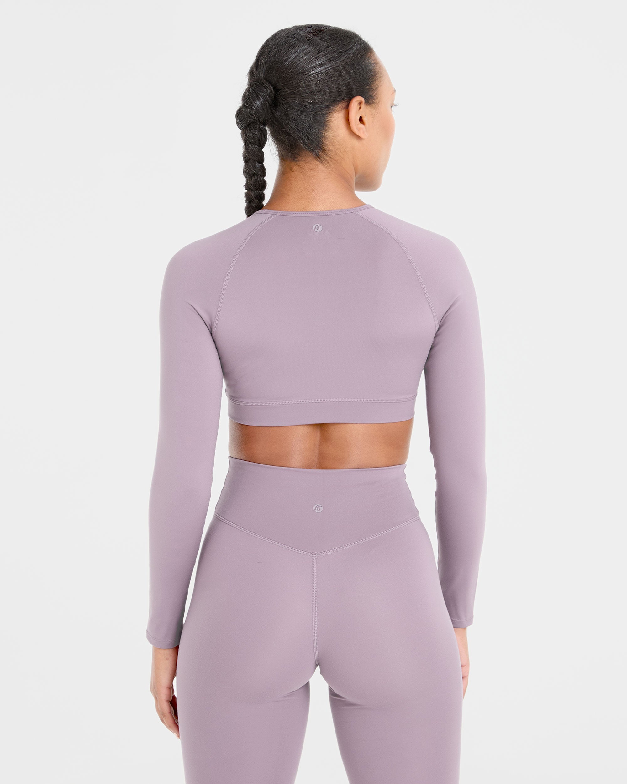 Staple Long Sleeve Crop Top - Mauve Purple