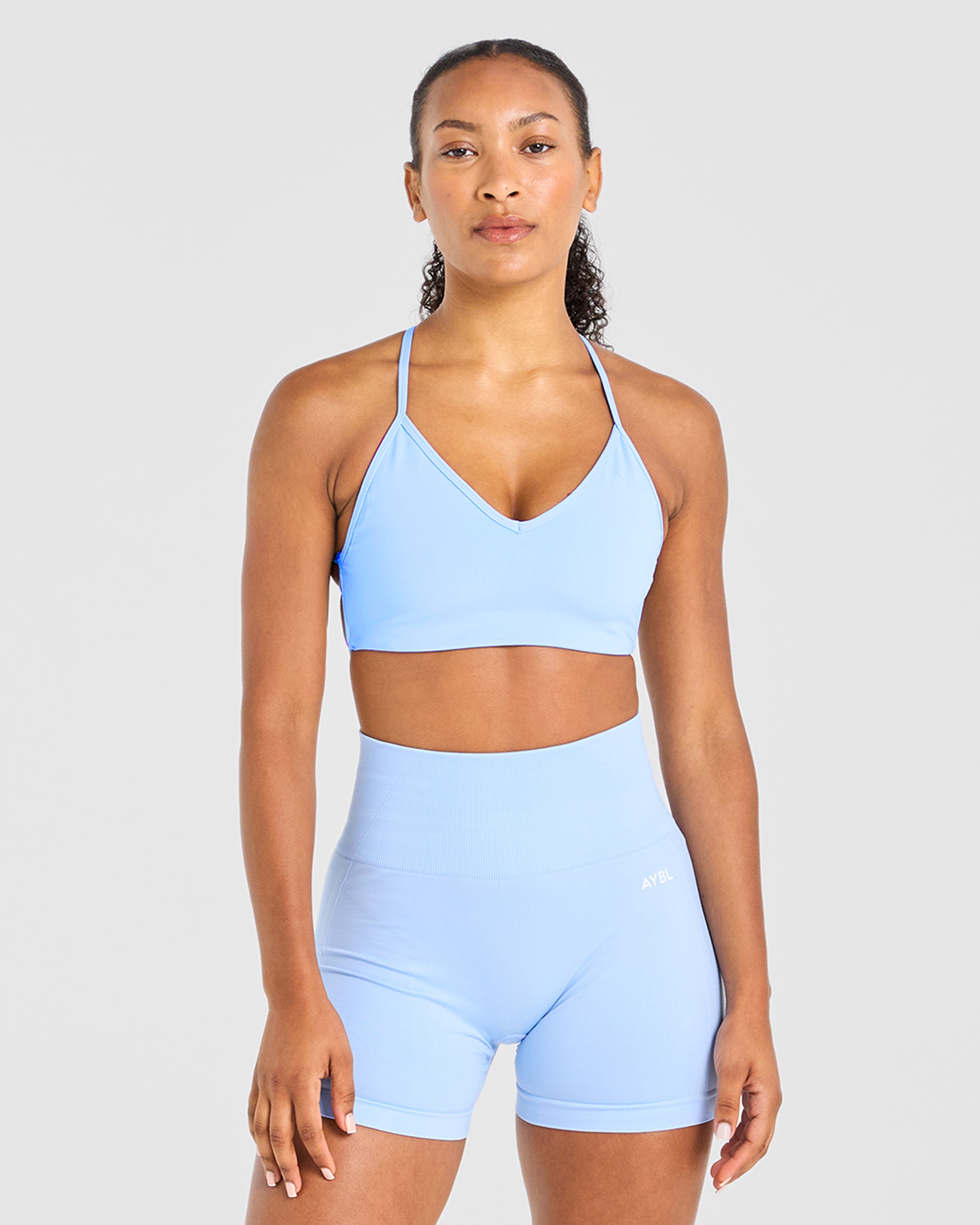 Essential Crossback Sports Bra - Baby Blue